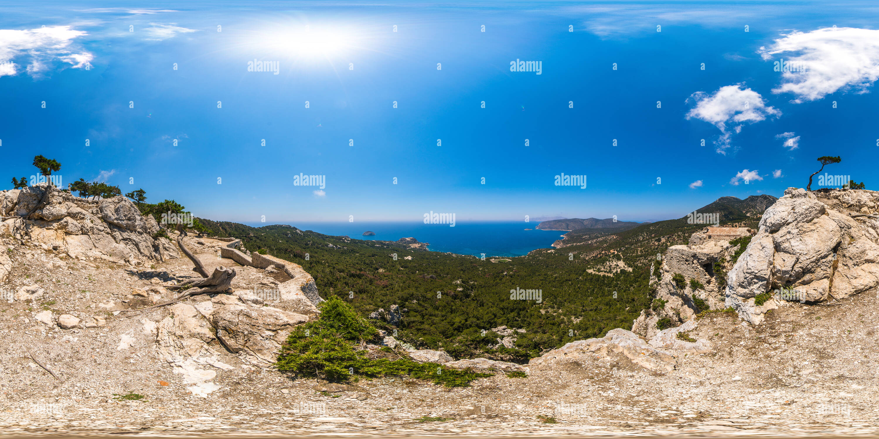 360 degree panoramic view of Castle of Monolithos, Rodes