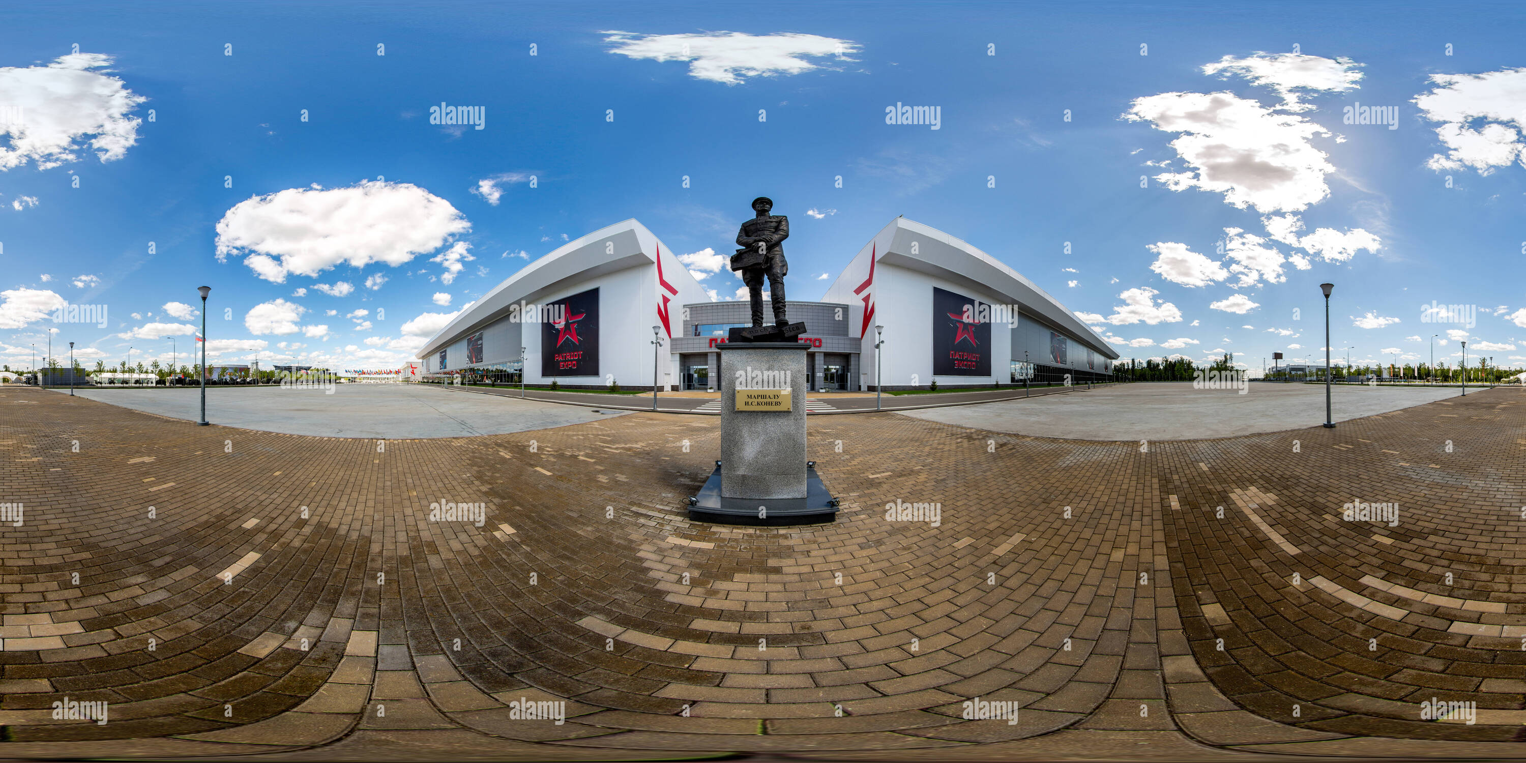 360 degree panoramic view of The monument to Marshal Ivan Konev in the military-Patriotic Park “Patriot”