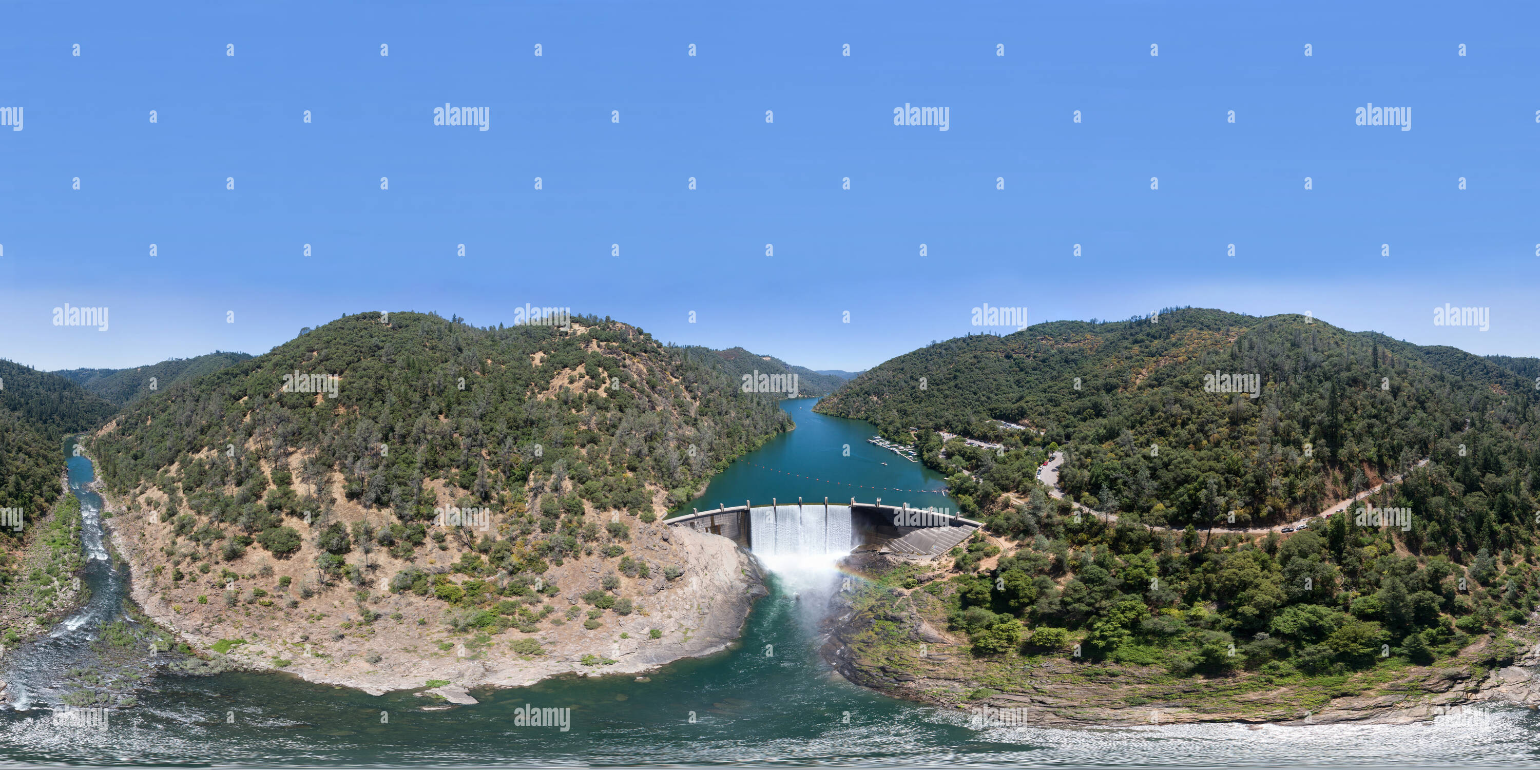 360° view of Spherical panoramic of Lake Clementine, Auburn, CA Alamy