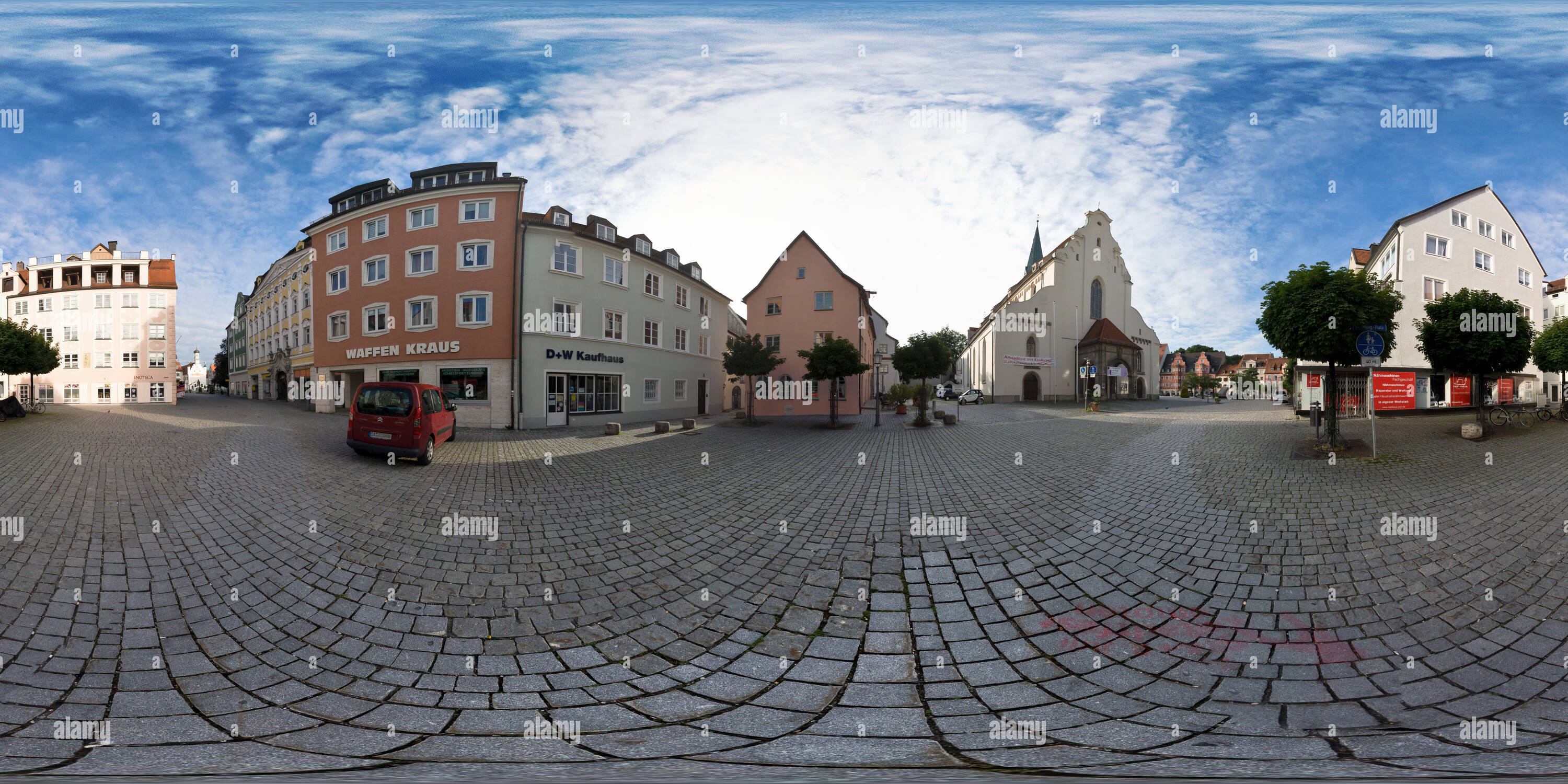 360 degree panoramic view of Sight Line St Mang Church -  City Hall Kempten, 2017-07