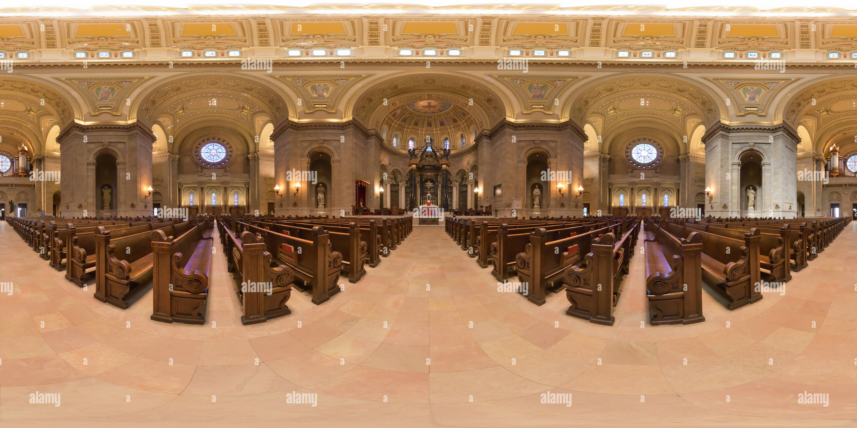 360 degree panoramic view of St. Paul (USA, MN) Cathedral of Saint Paul