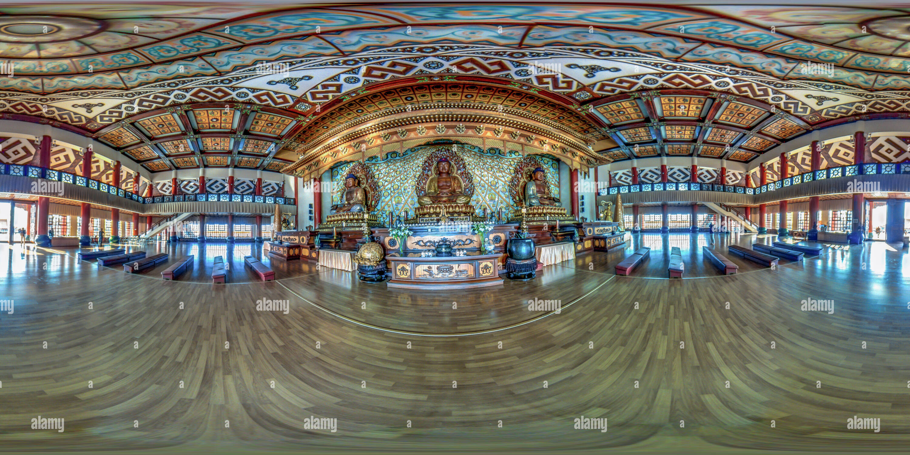 360 degree panoramic view of Fo Guang Shan Nan Hua Temple