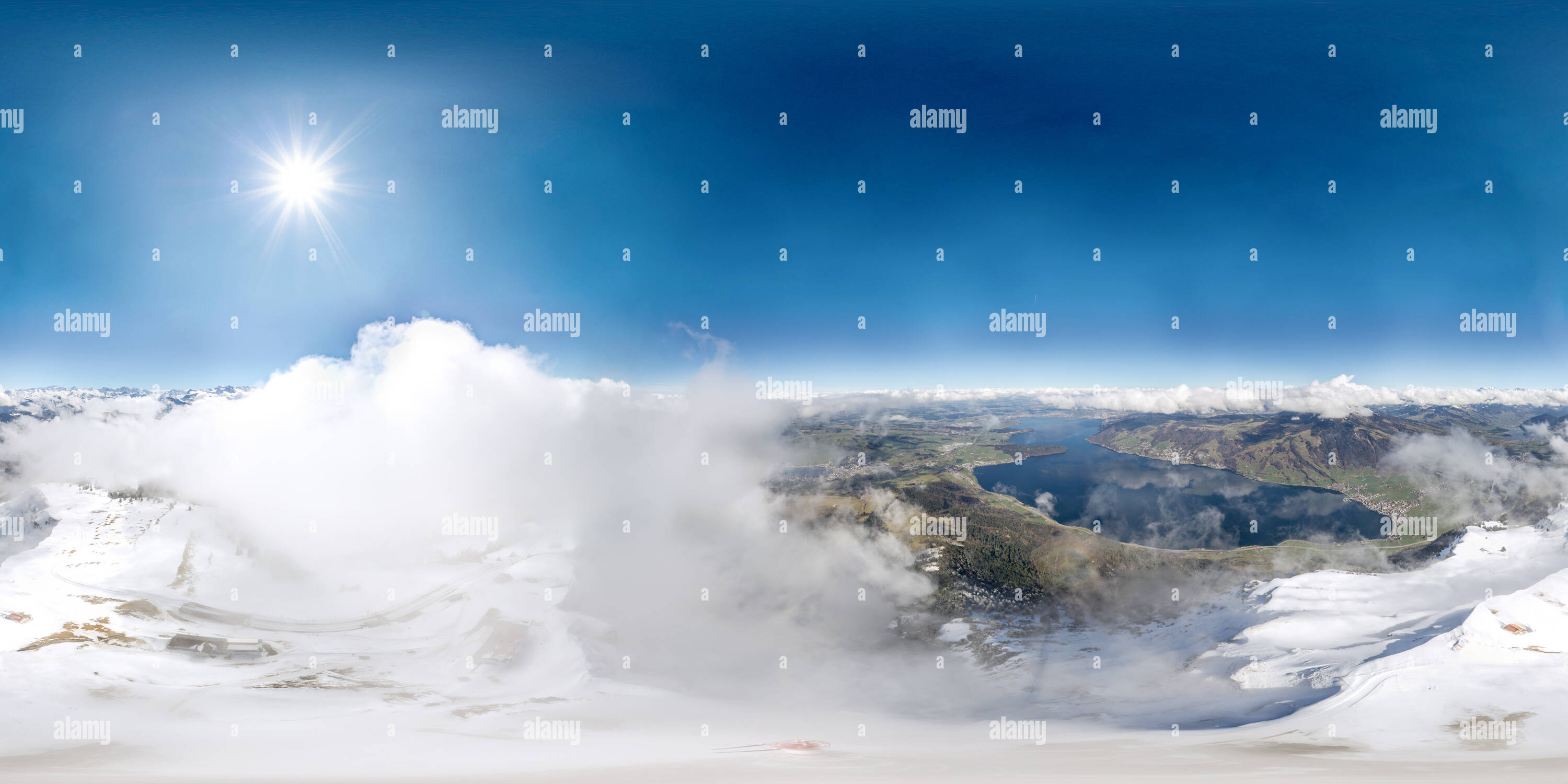 360° view of Cloudy Mount Rigi - Alamy