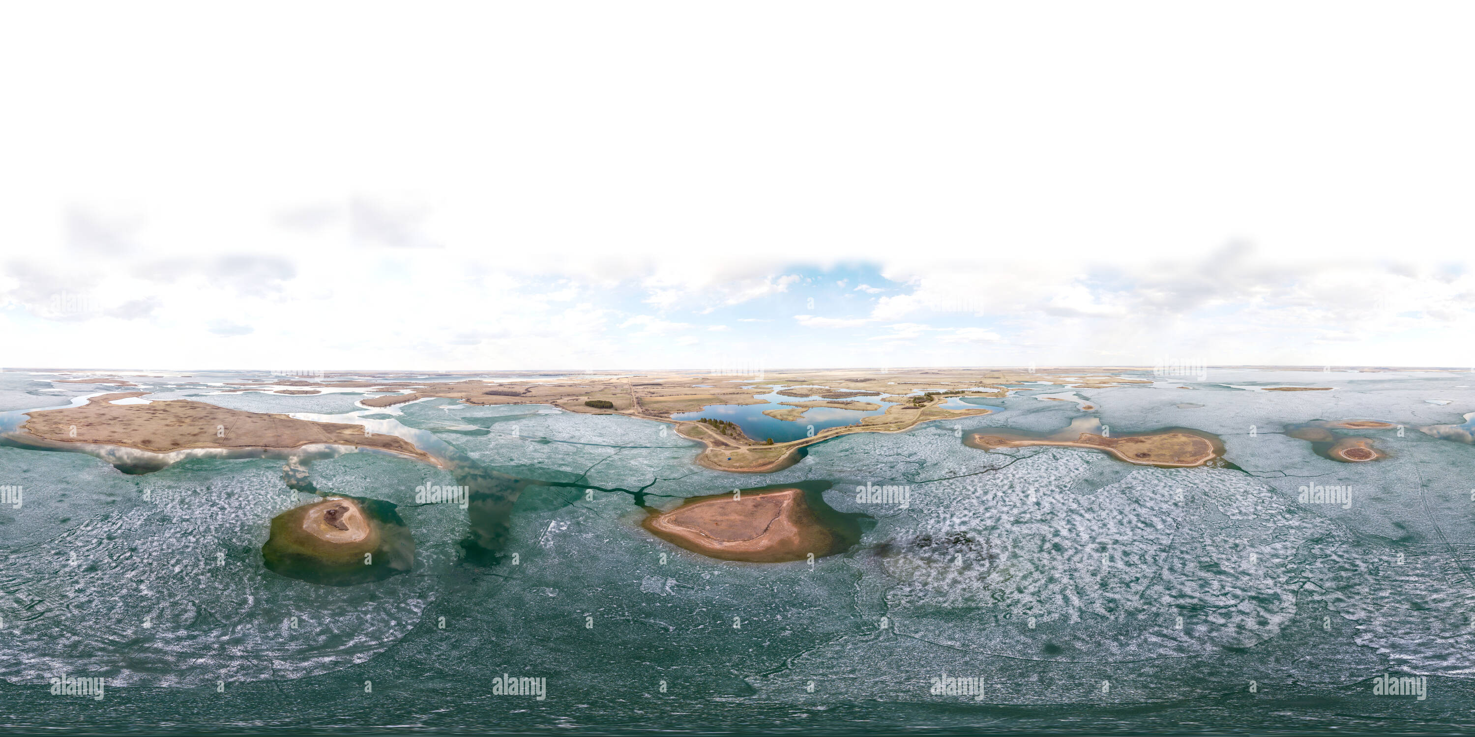 360° view of Lake Audubon ice out Alamy