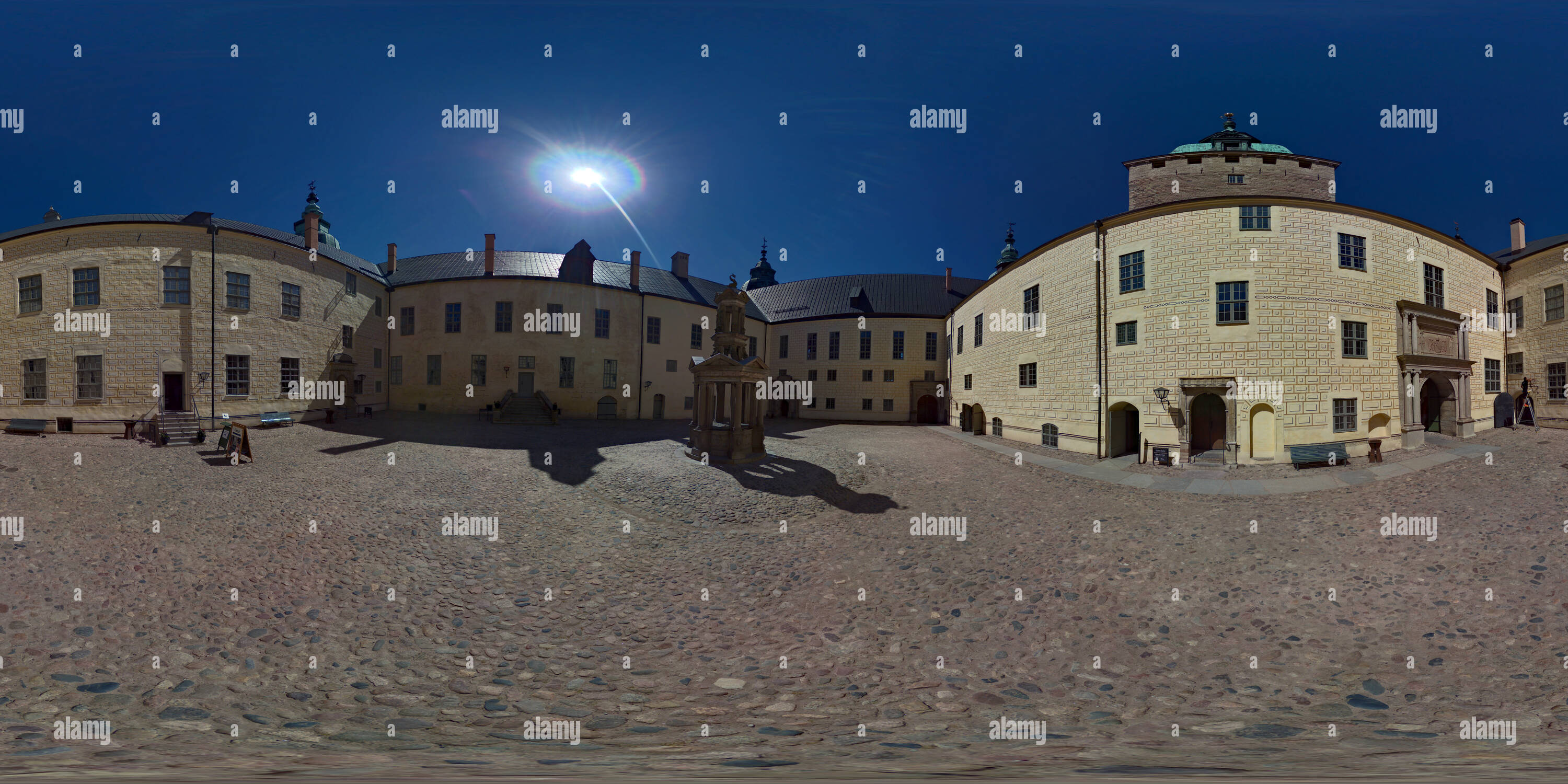 360 degree panoramic view of Kalmar Castle - Courtyard (Kalmar, Sweden)