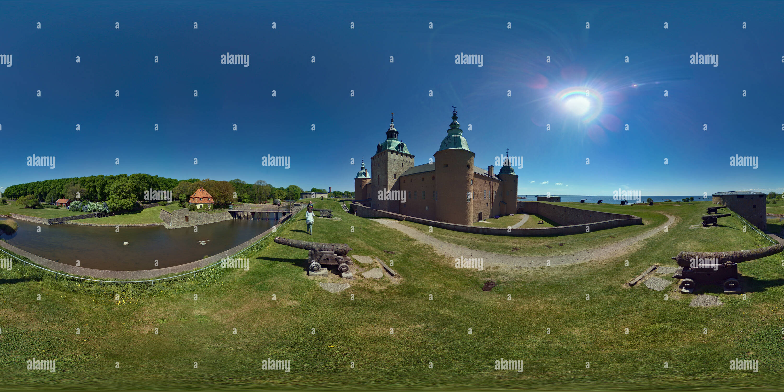 360 degree panoramic view of Kalmar Castle - Upper Courtyard (Kalmar, Sweden)