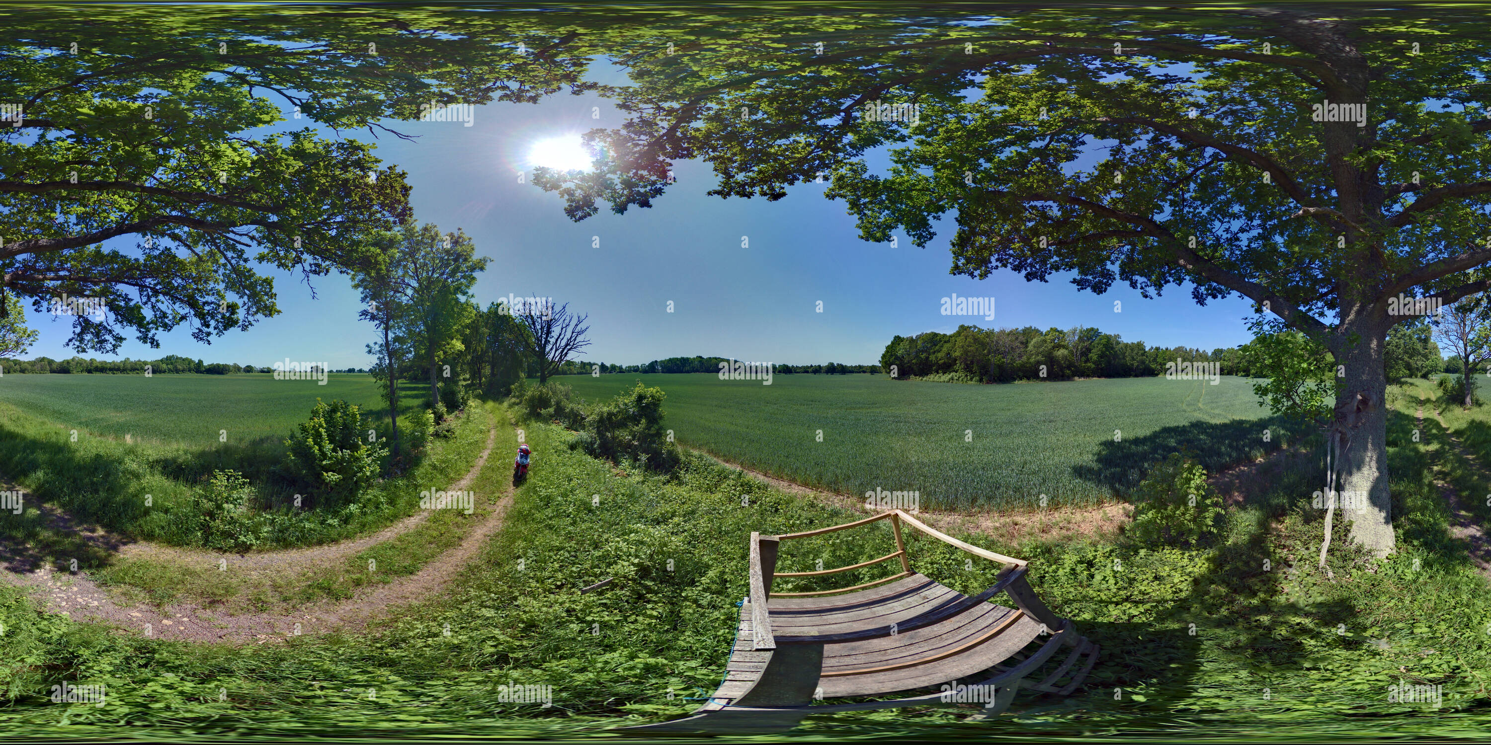 360 degree panoramic view of Farmland - Small Road (Hagby, Öland, Sweden)