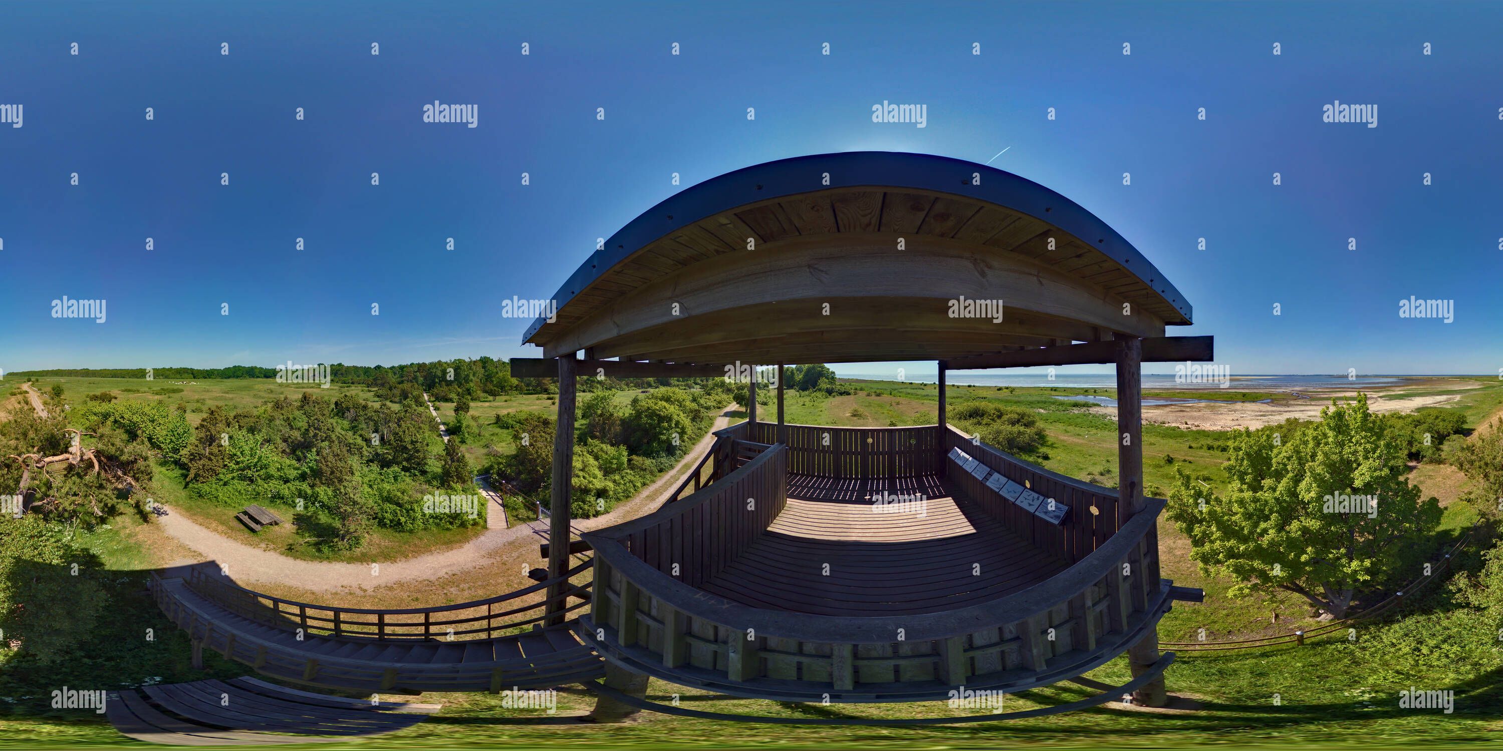 360 degree panoramic view of Beijershamn Nature Reserve (Fröbygårda, Öland, Sweden)