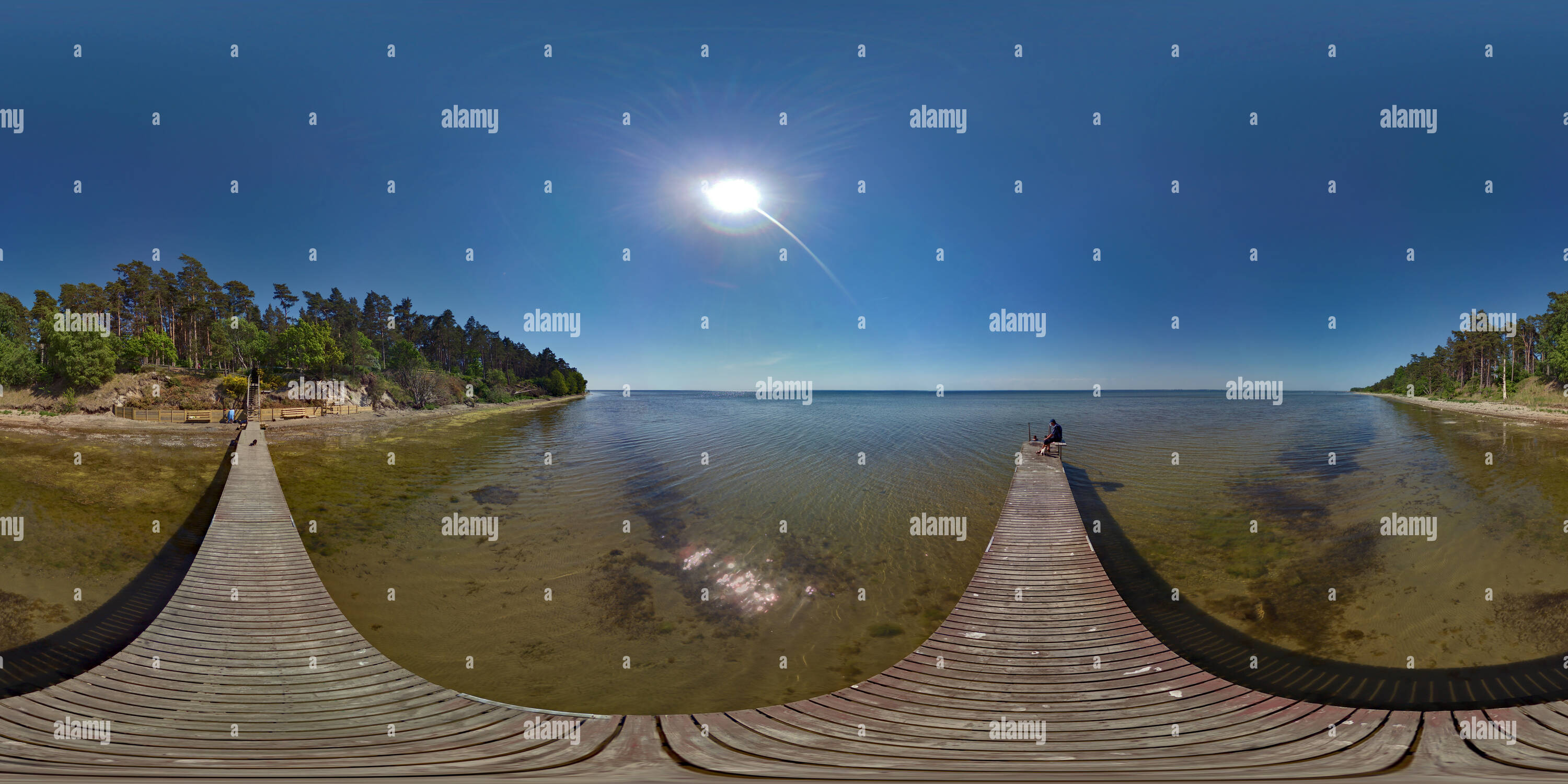 360 degree panoramic view of Bathing Platform (Stora Frö, Öland, Sweden)