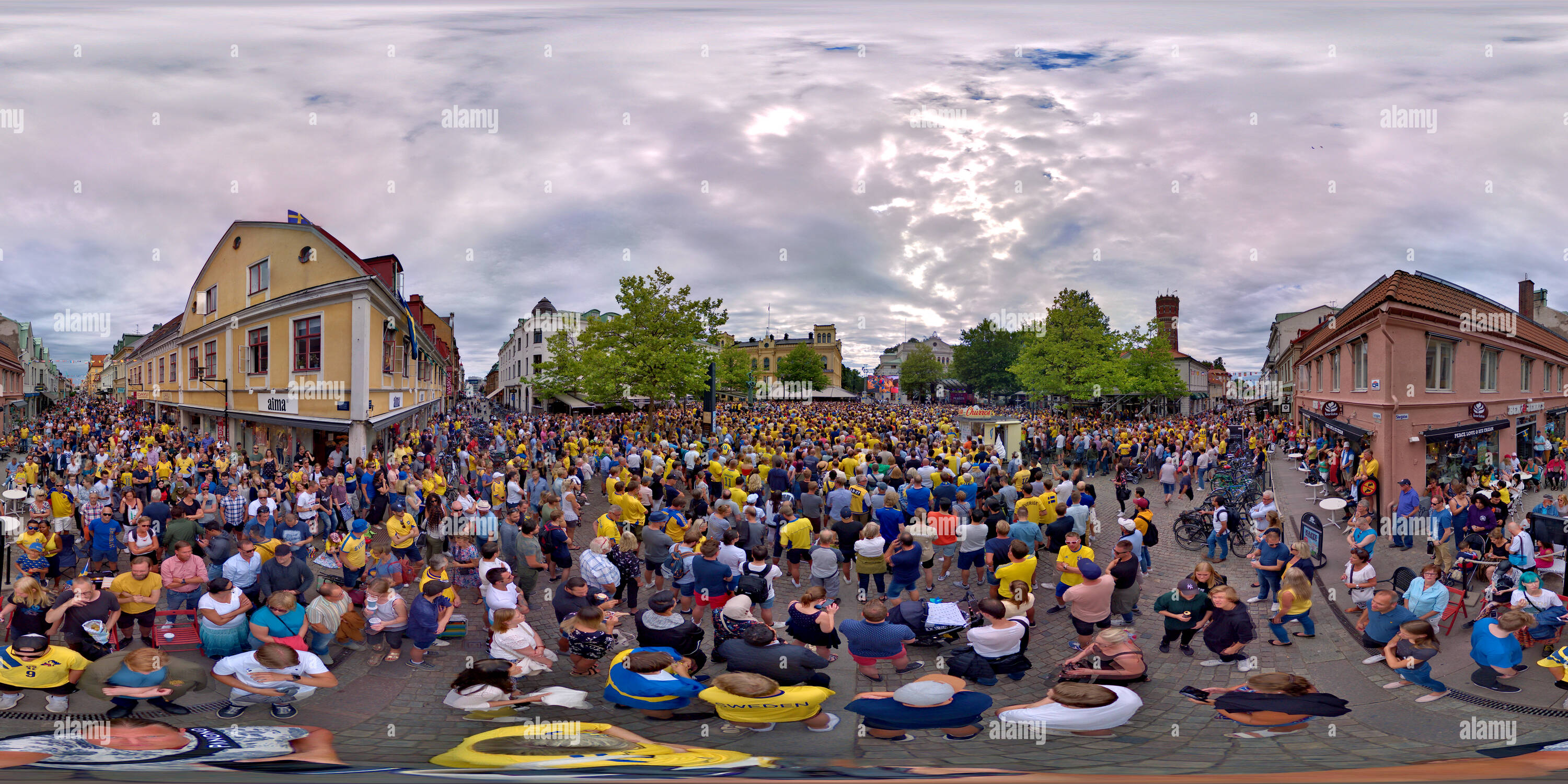 360 degree panoramic view of Larmtorget - 2018 FIFA World Cup (Kalmar, Sweden) - Alt 3