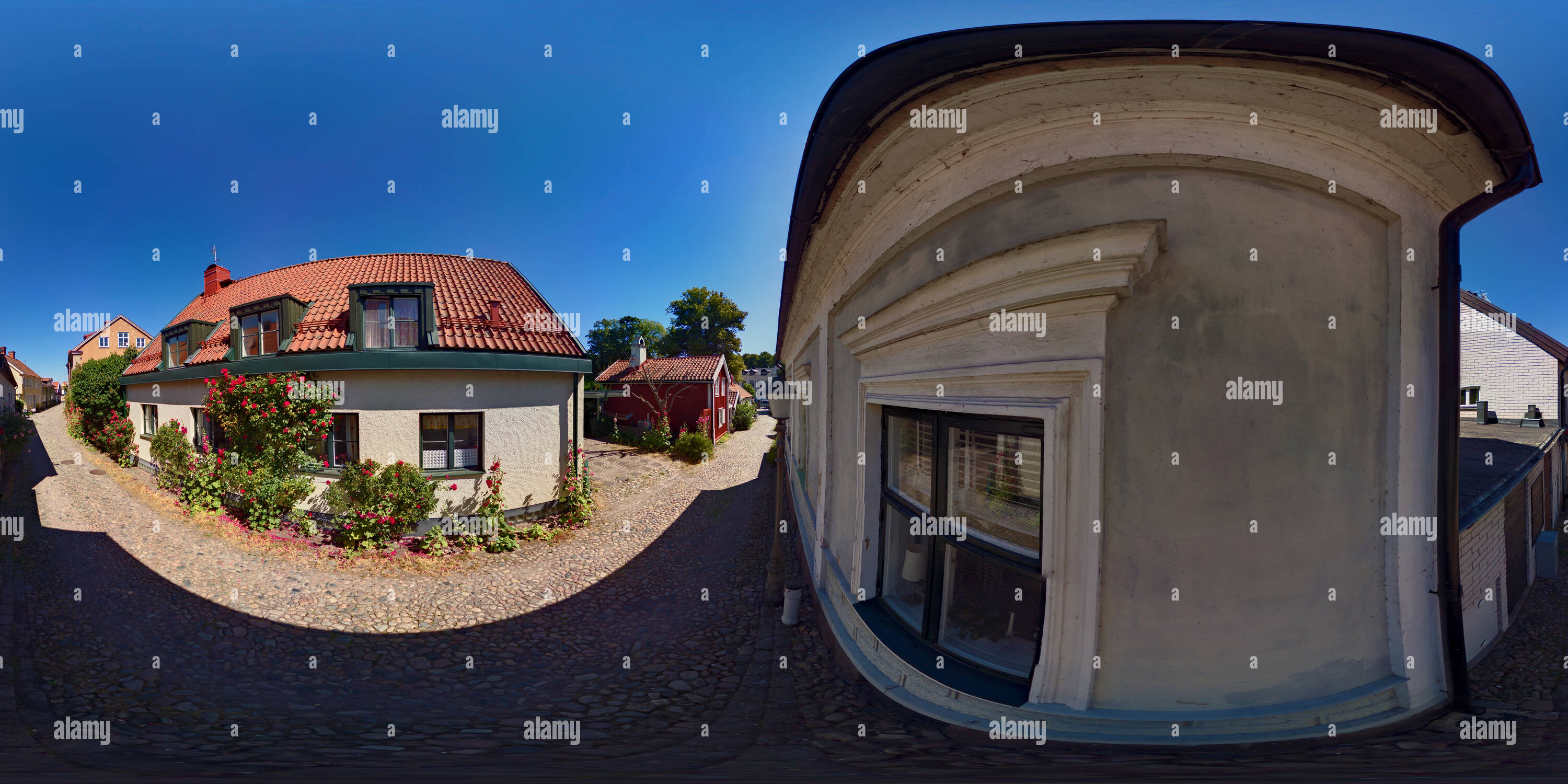 360 degree panoramic view of Kalmar Old Town - Gamla Kungsgatan (Kalmar, Sweden) - Alt 2