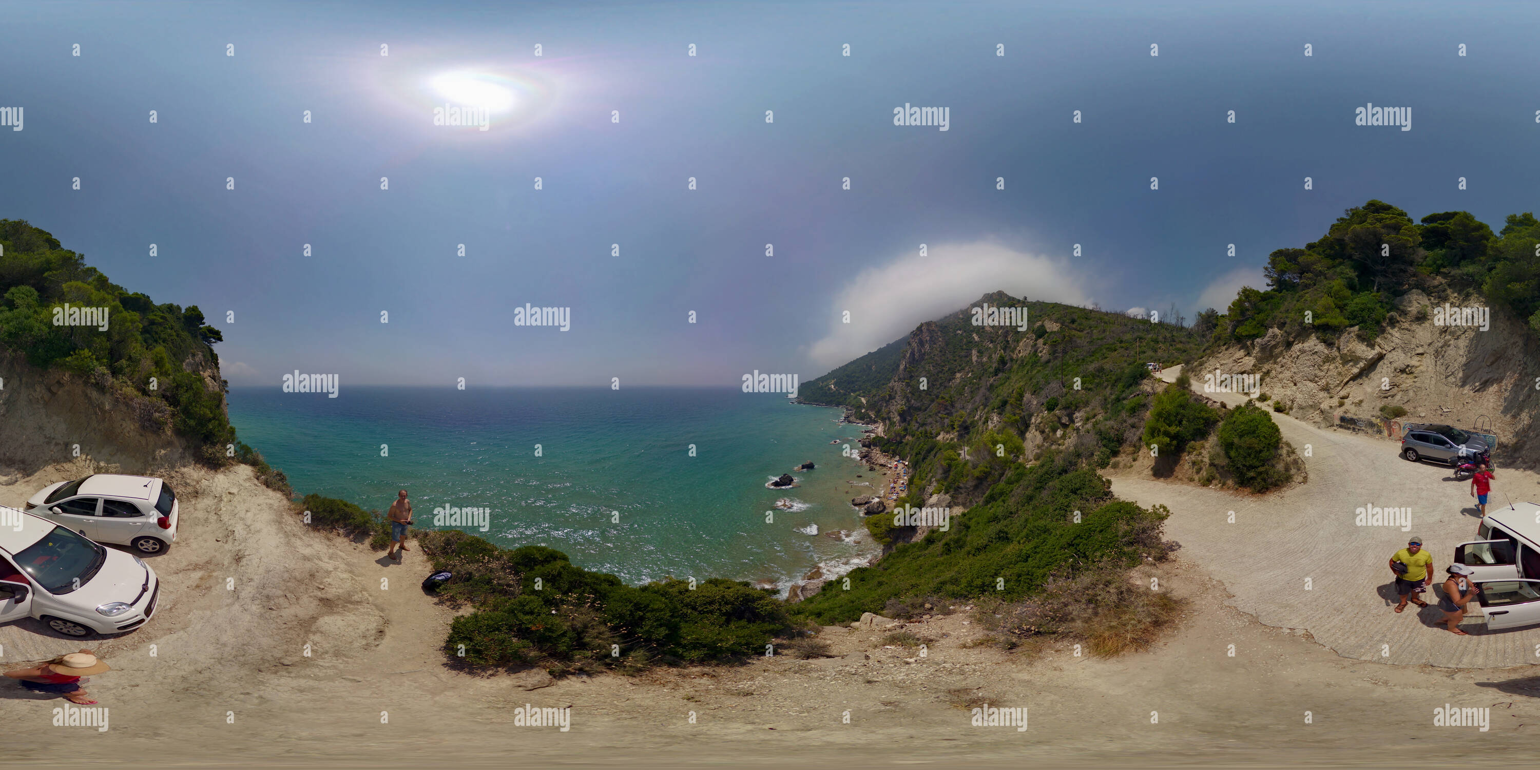 360 degree panoramic view of Mirtiotissa Beach - Viewpoint (Corfu, Greece) - Alt 1