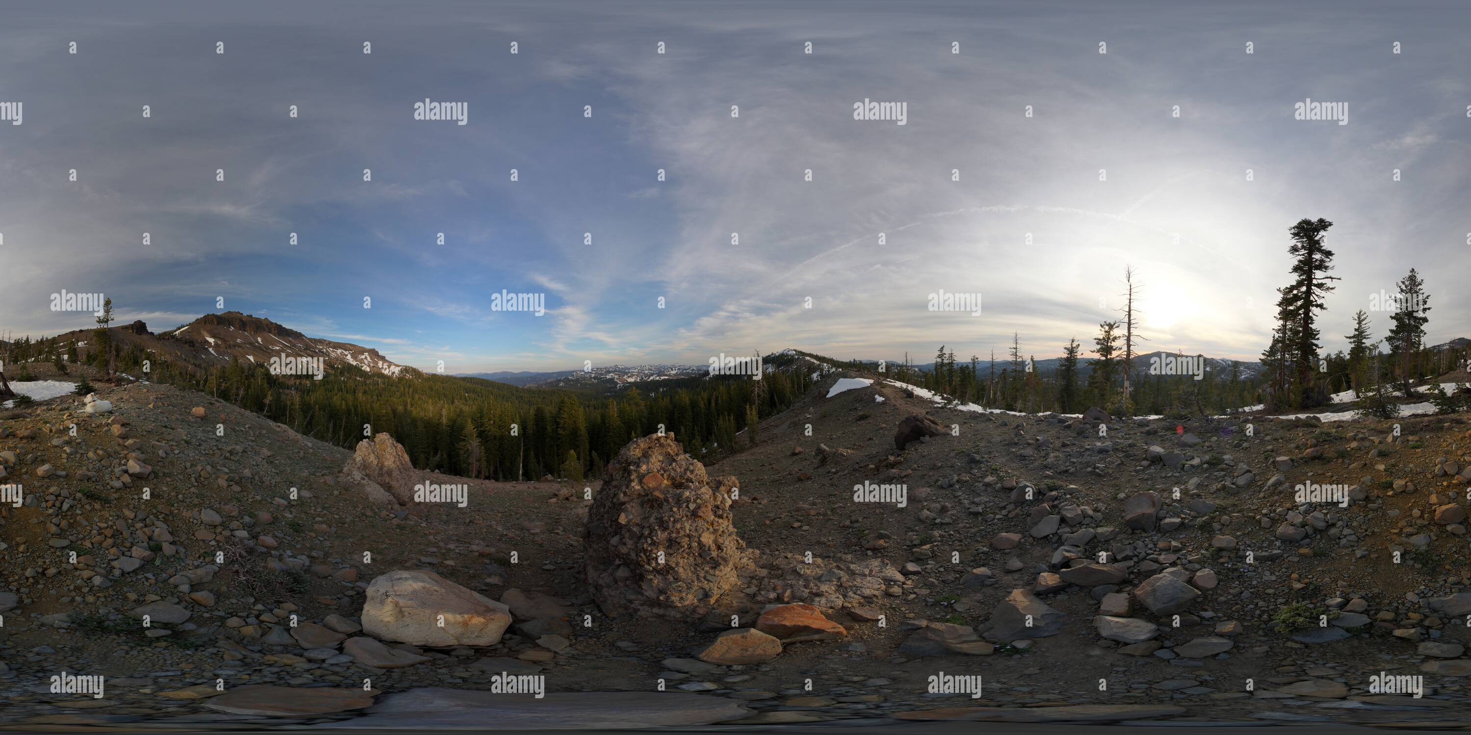 360° view of Castle Peak in the Sierra - Alamy