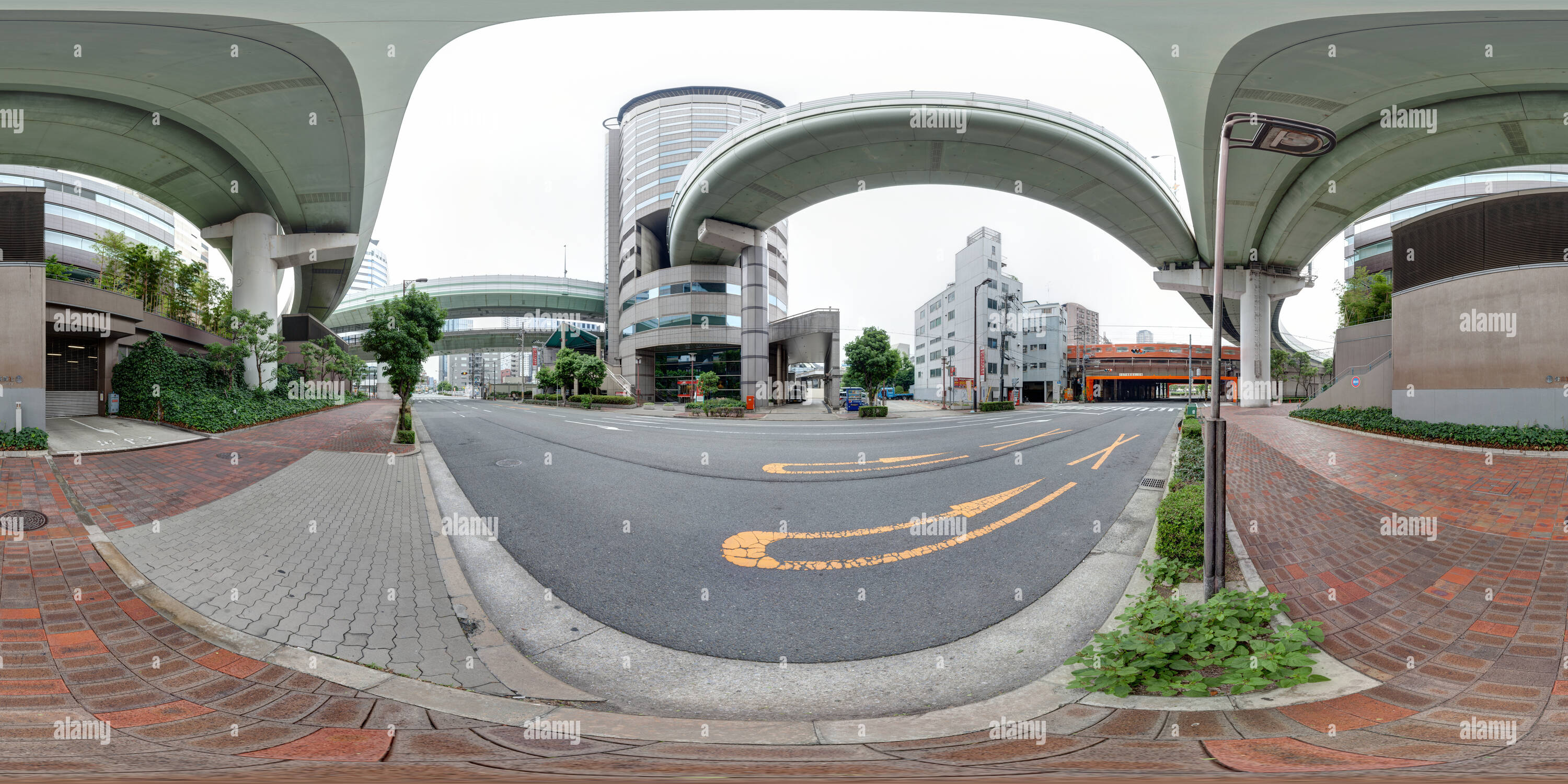 360 degree panoramic view of Gate Tower Building, Osaka