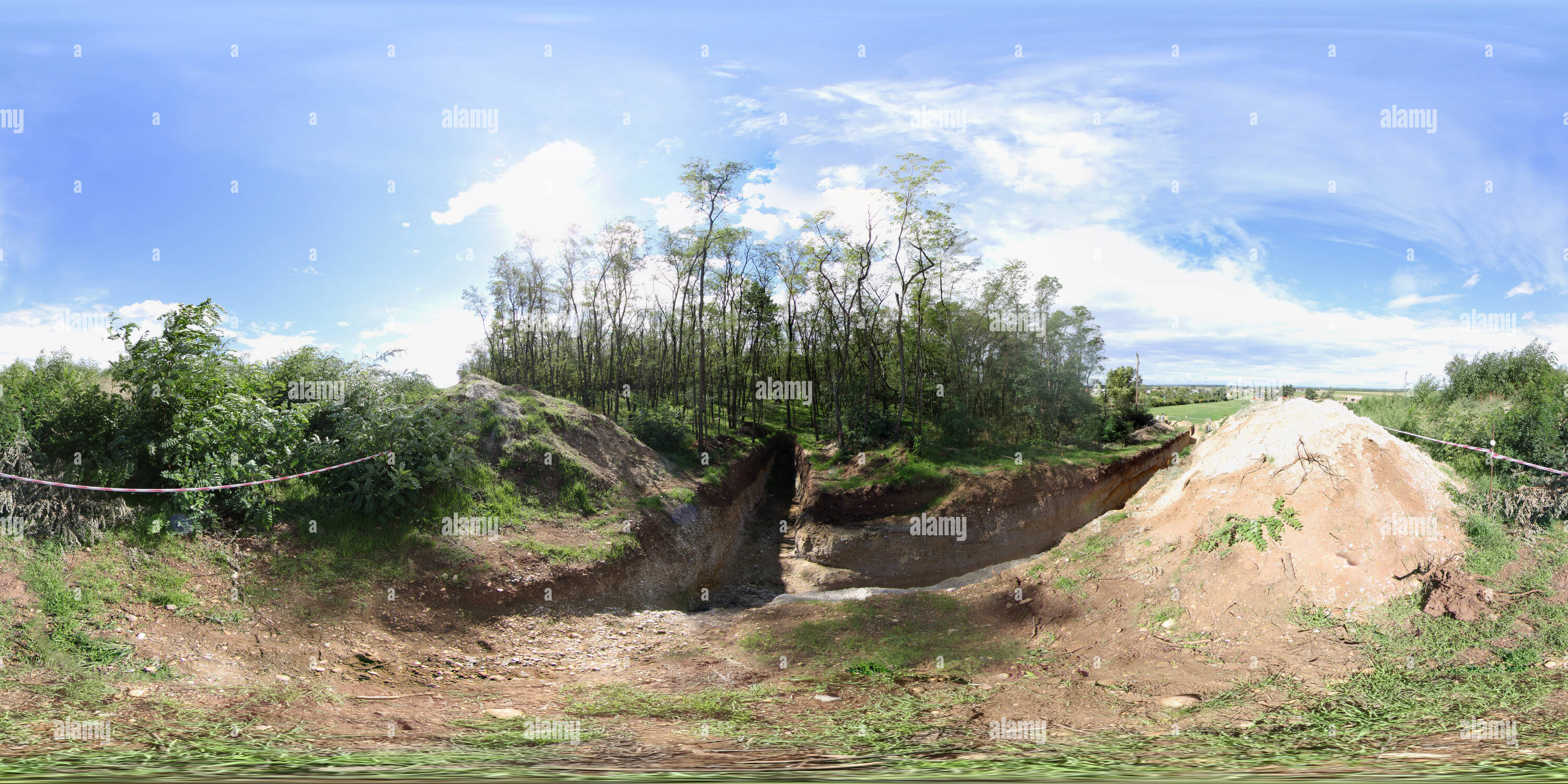 360 degree panoramic view of Fault linkage model of strike-slip and normal faults