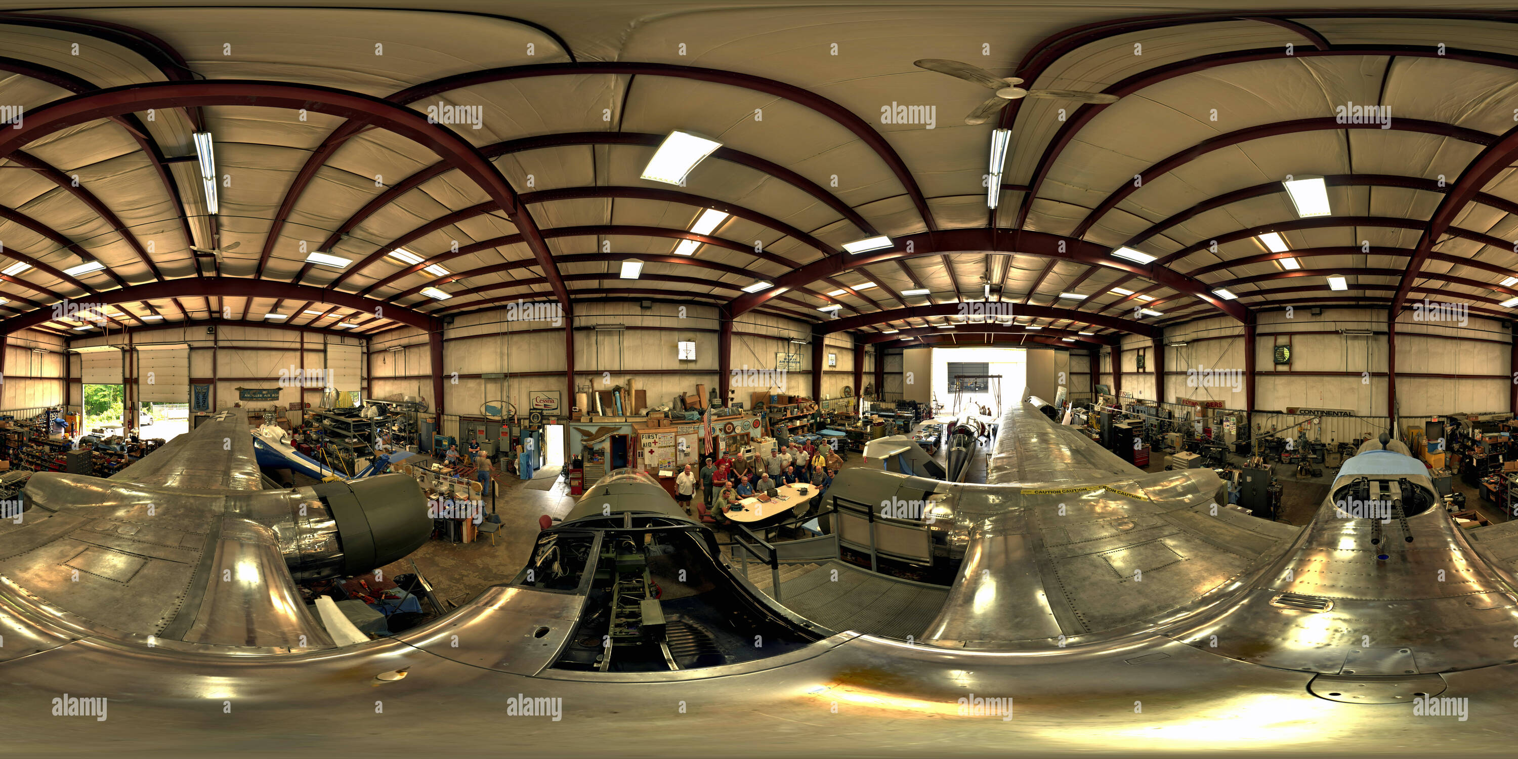 360° view of New England Air Museum Restoration Shop Alamy