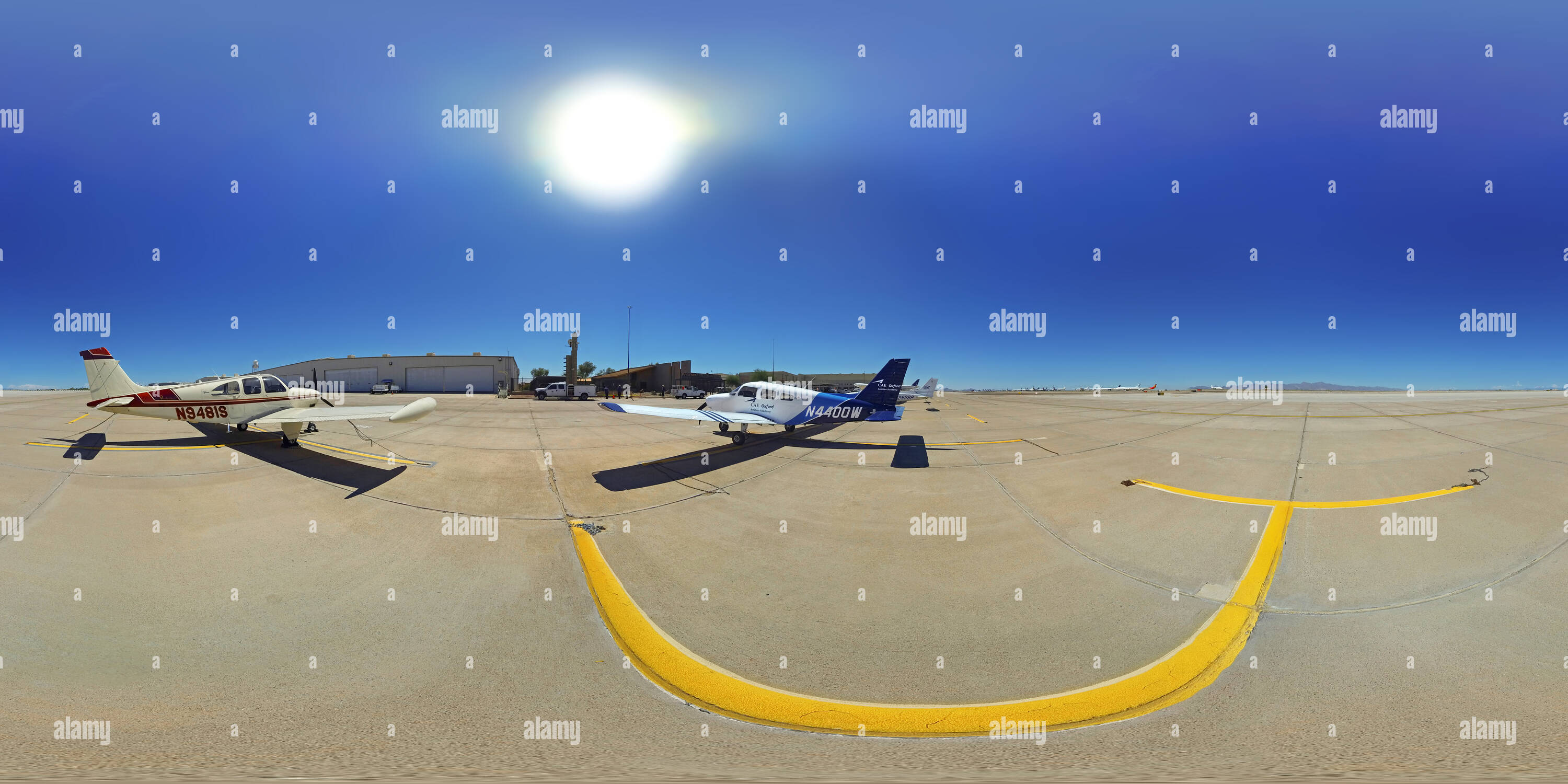 360 degree panoramic view of Goodyear Airport, General Aviation, Phoenix