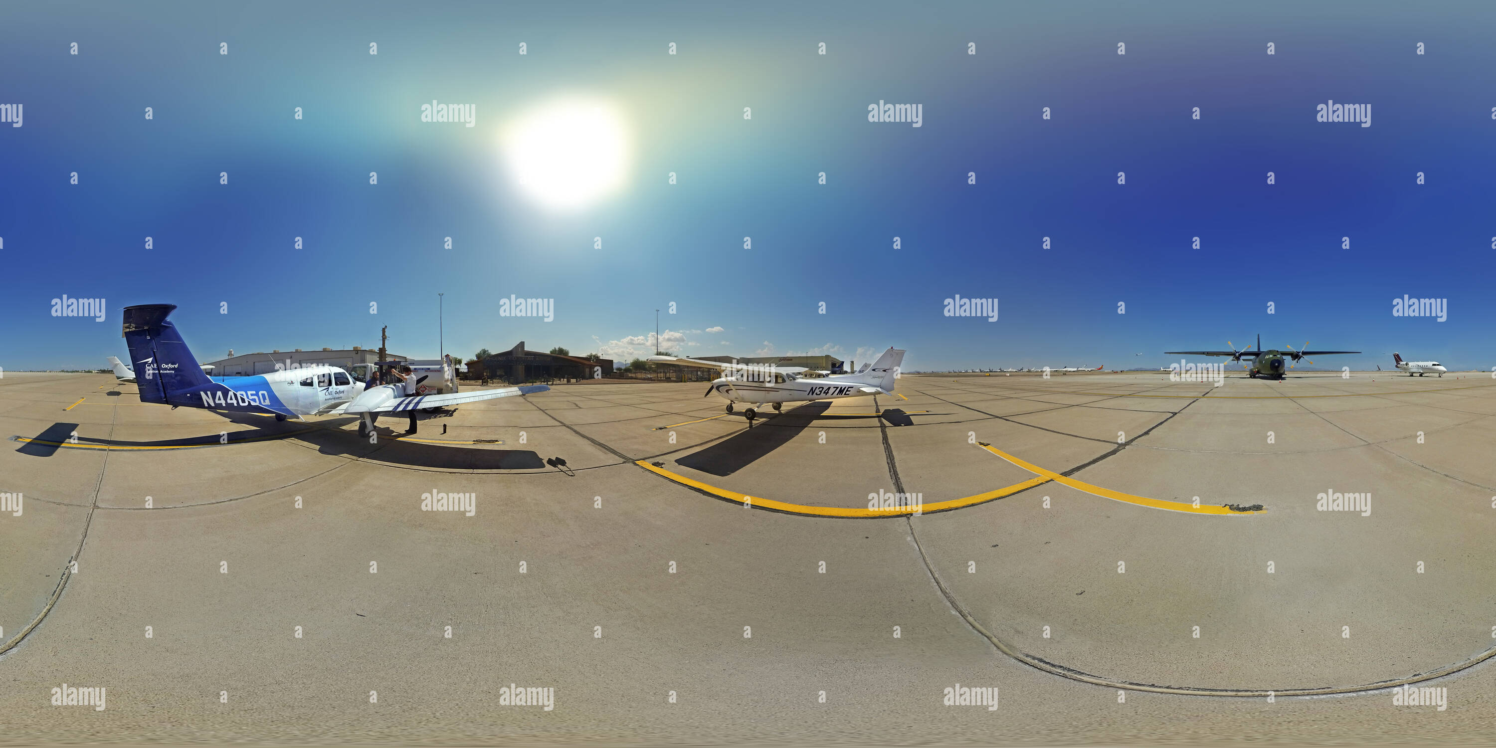 360 degree panoramic view of Phoenix Goodyear Municipal Airport, General Aviation Ramp