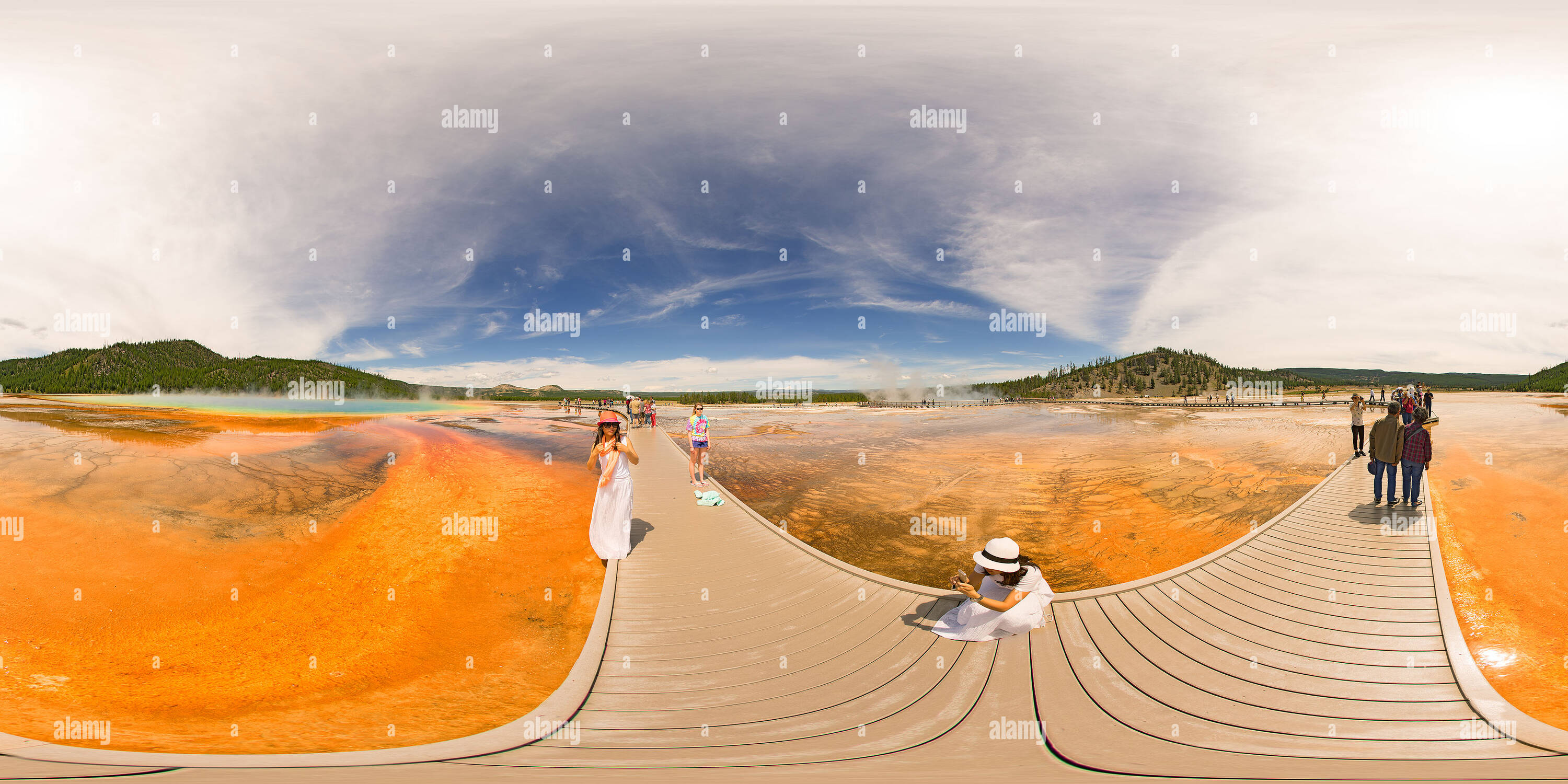 360° view of Fashion show at the Grand Prismatic Spring - Alamy