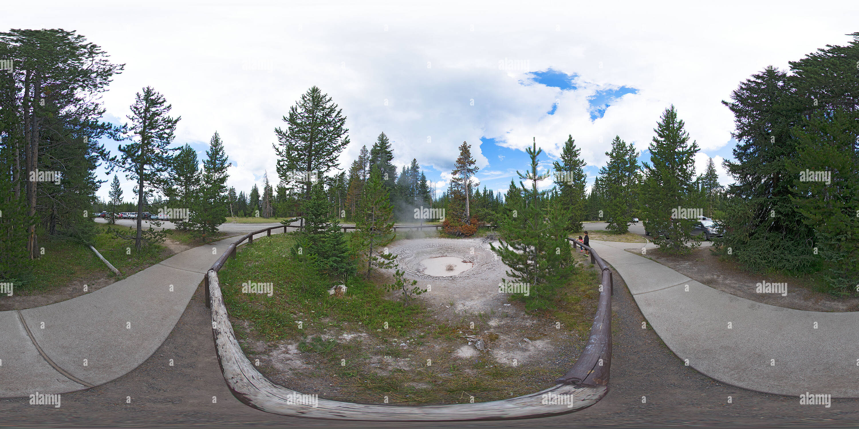 360° view of A bubbling mud pot at West Thumb Geyser Basin - Alamy