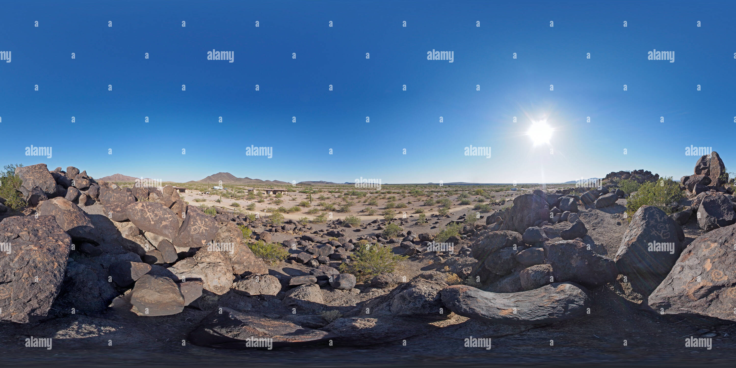360° view of Petroglyphs at Painted Rocks - Alamy