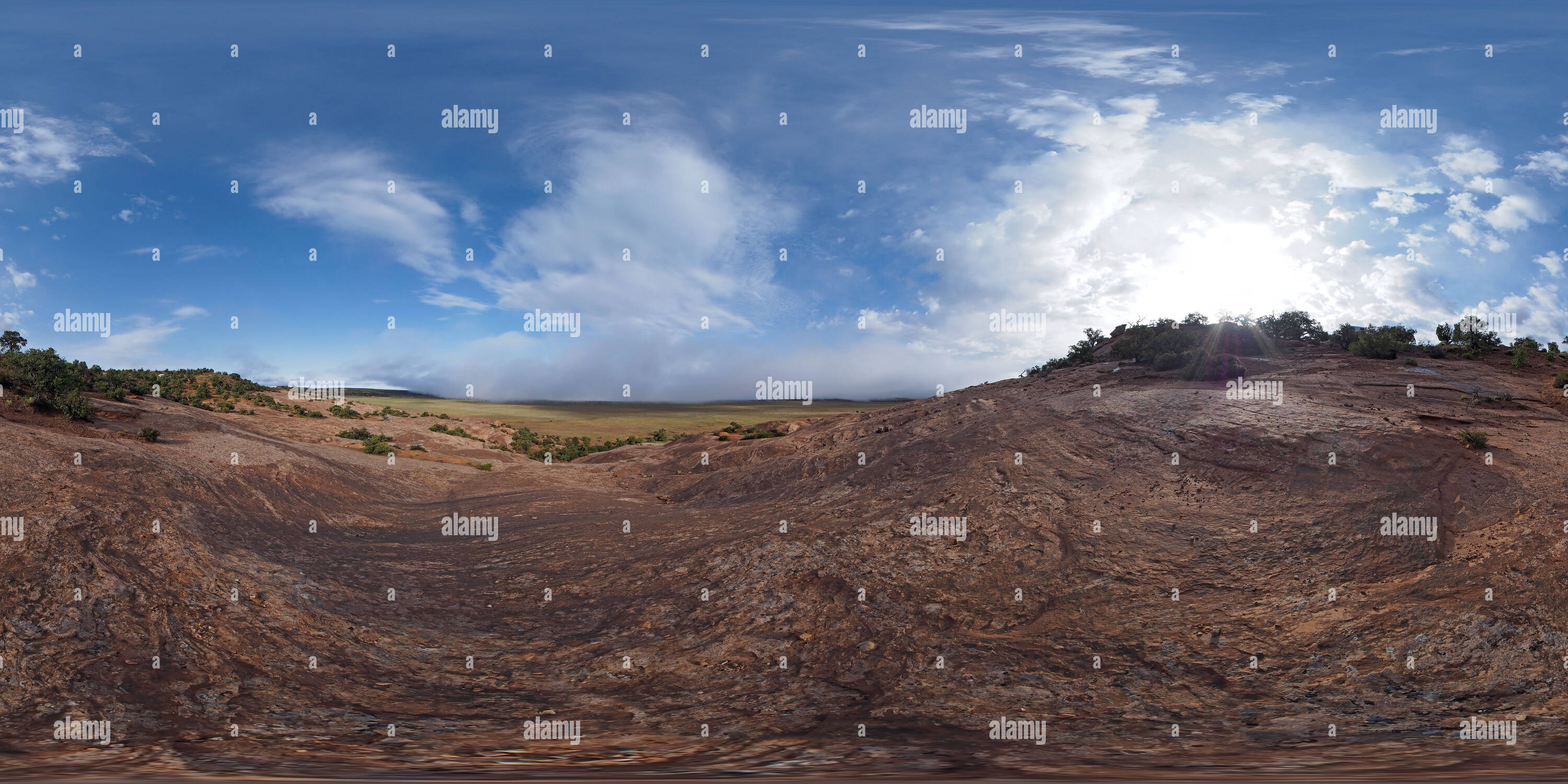 360° view of Clouds touch down in the evening at Hatch Point - Alamy