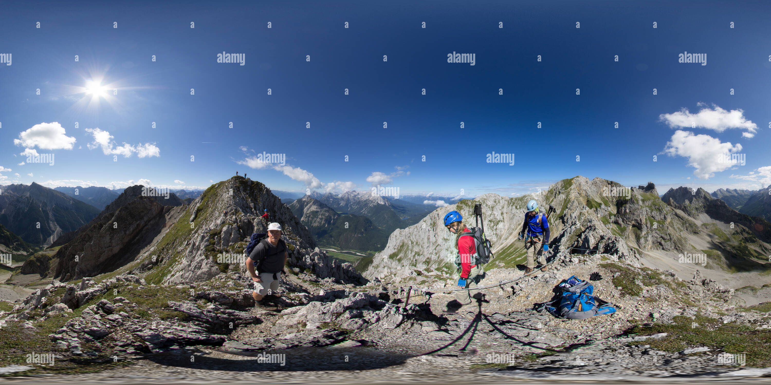 360 degree panoramic view of Klettersteig Mittenwald