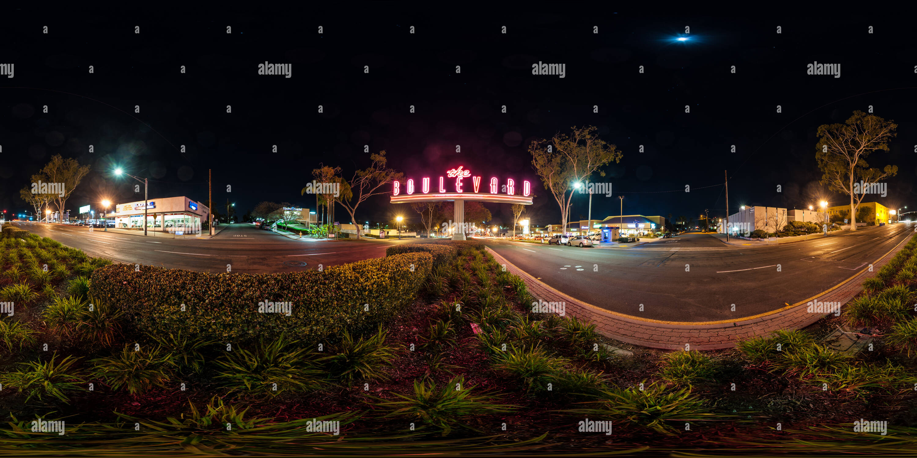 360° view of The Boulevard Sign on El Cajon Boulevard Alamy