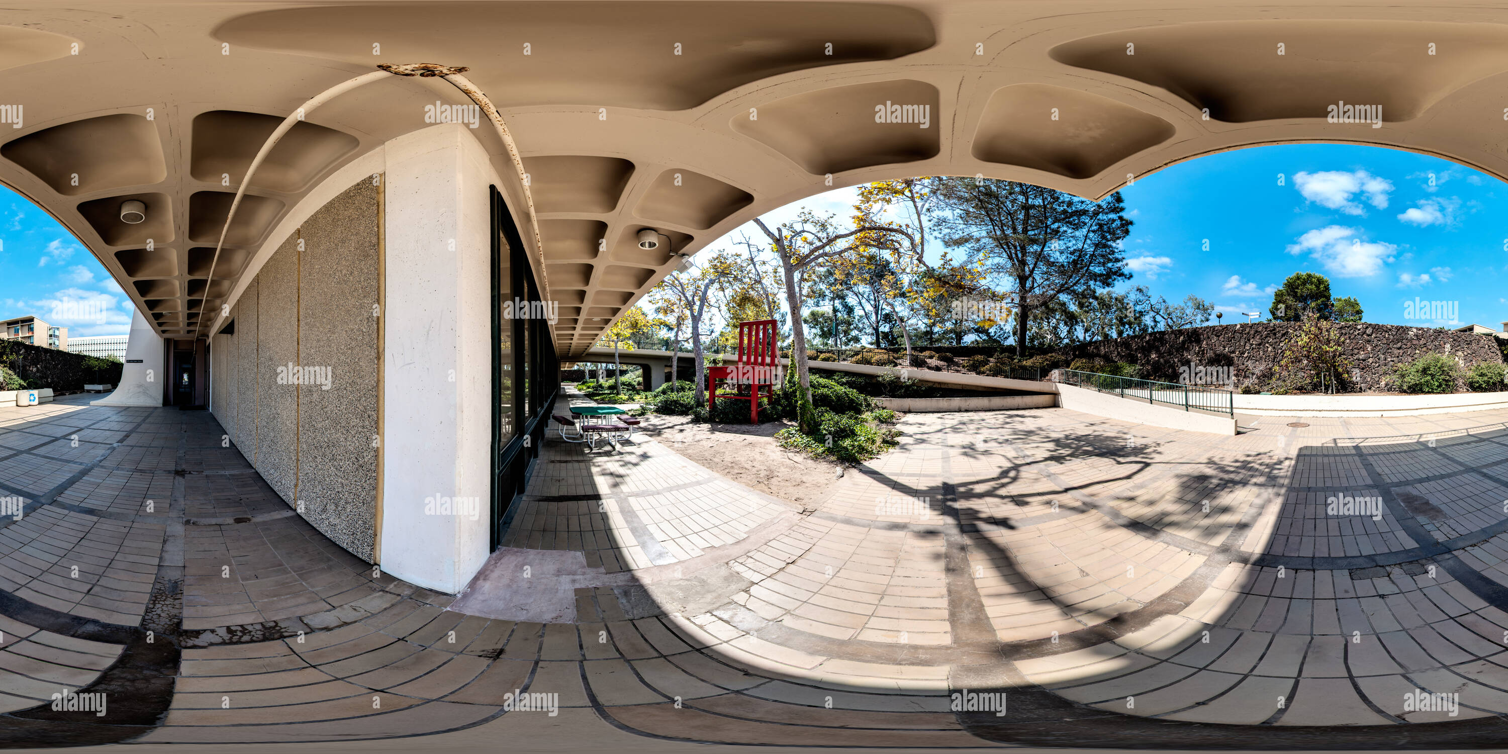 360° view of Big Red Chair on the UCSD Campus Alamy