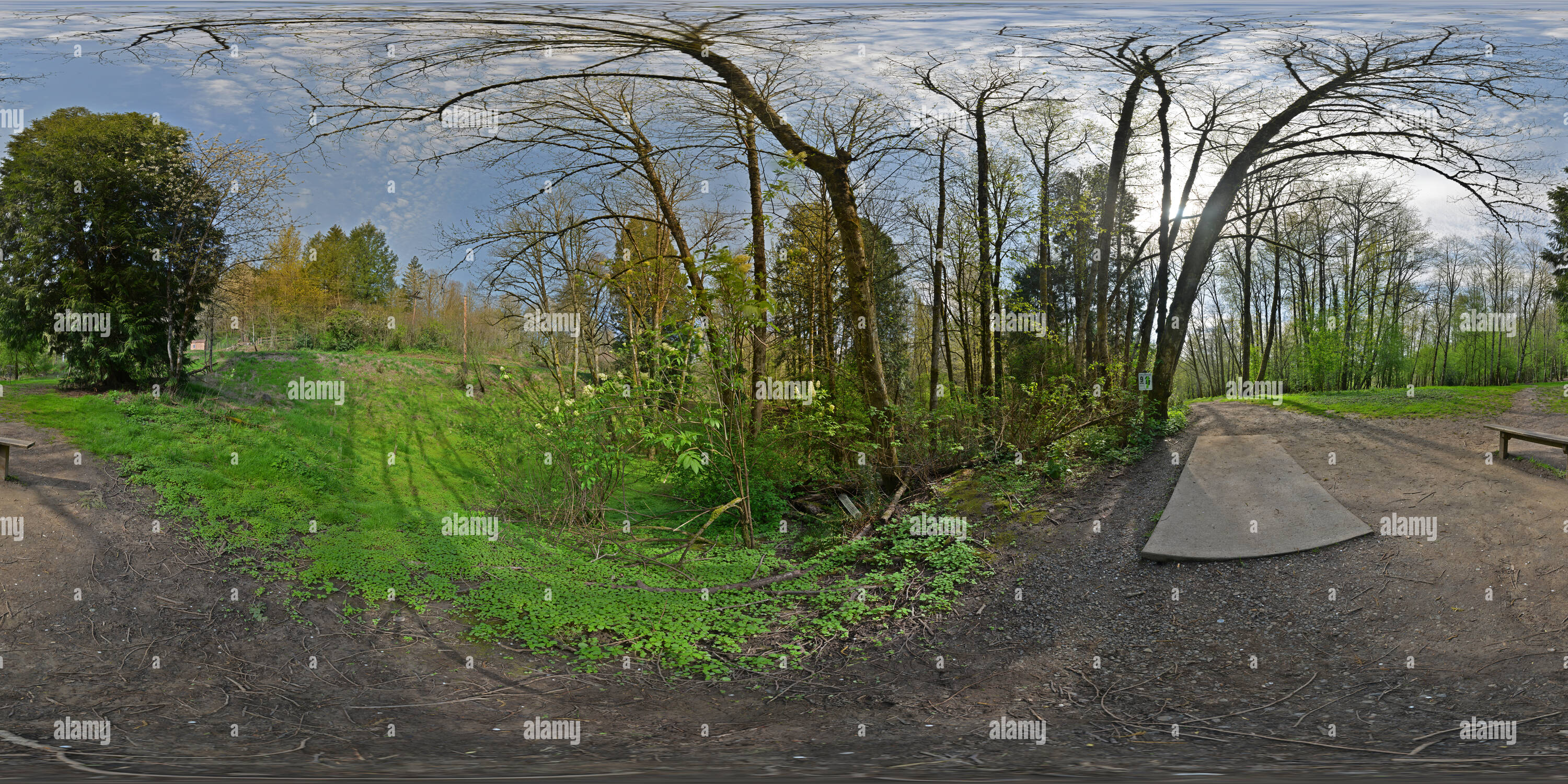 360° view of DGC Dabney Disc Golf Course hole 9 Alamy