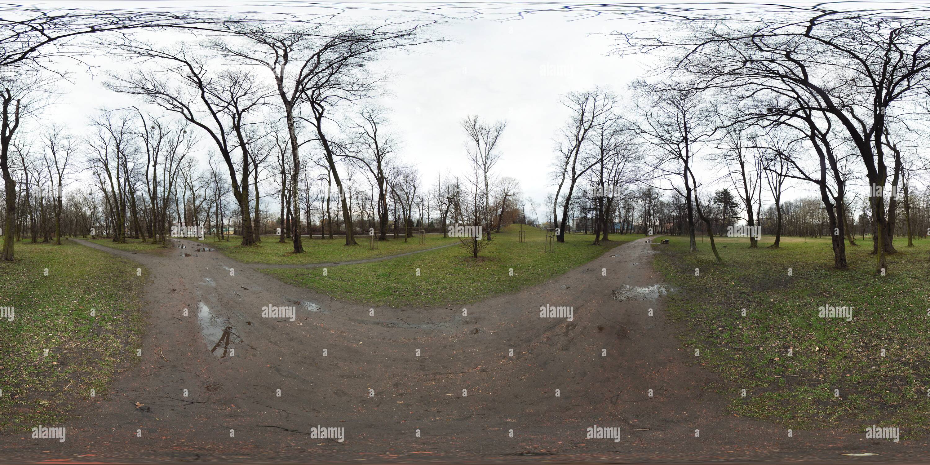 360 degree panoramic view of Gliwice - Bolesław Chrobry Park - view of the 'Mouse Hill' ('Mysia Górka')