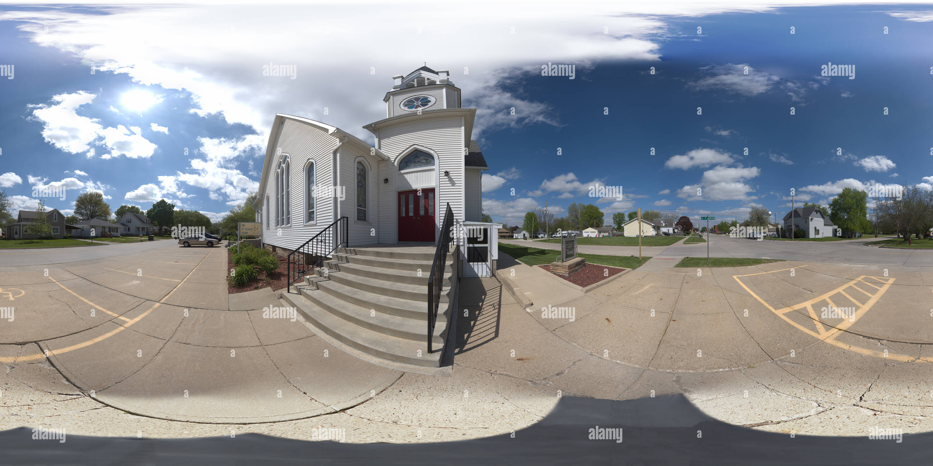360° view of St. Charles Parish Methodist Church. St. Charles, Iowa Alamy