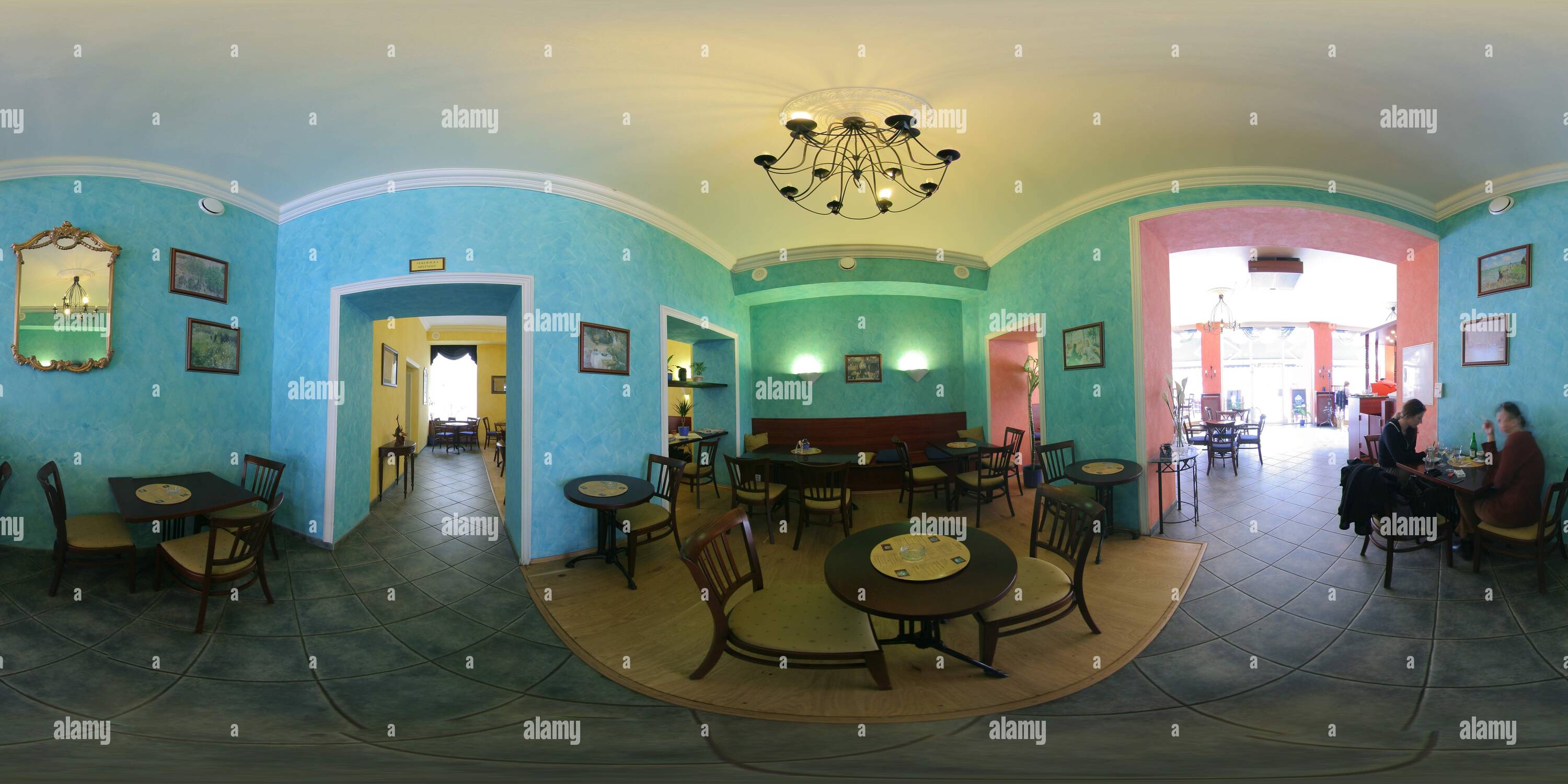 360 degree panoramic view of Cafe Faux Pas