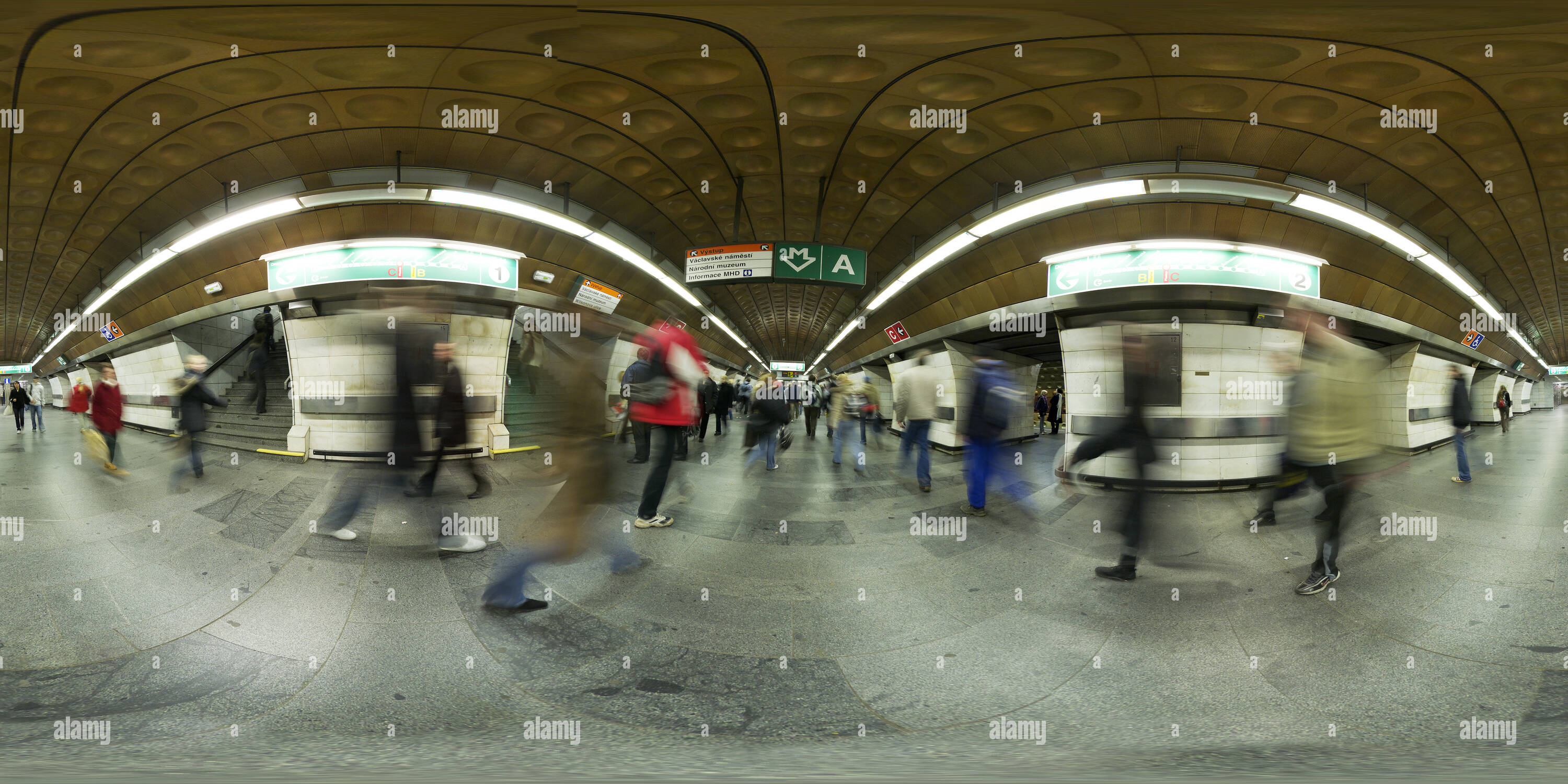 360 degree panoramic view of Muzeum metro station
