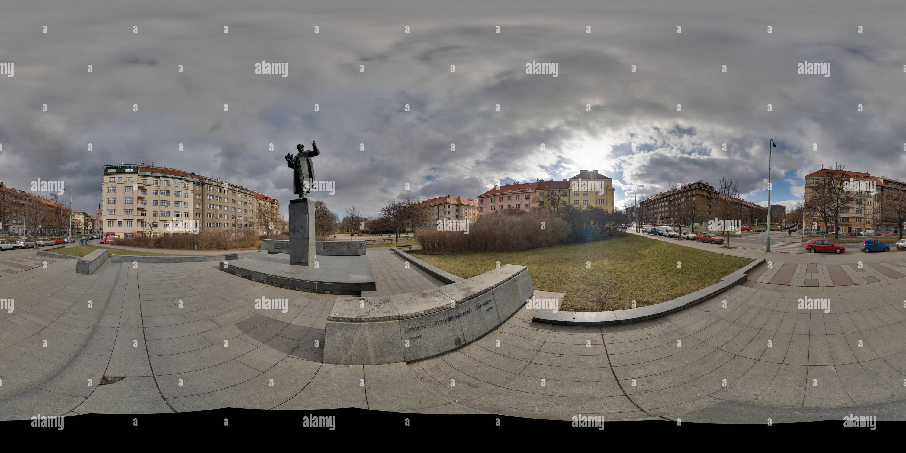 360 degree panoramic view of Statue of Ivan Konev
