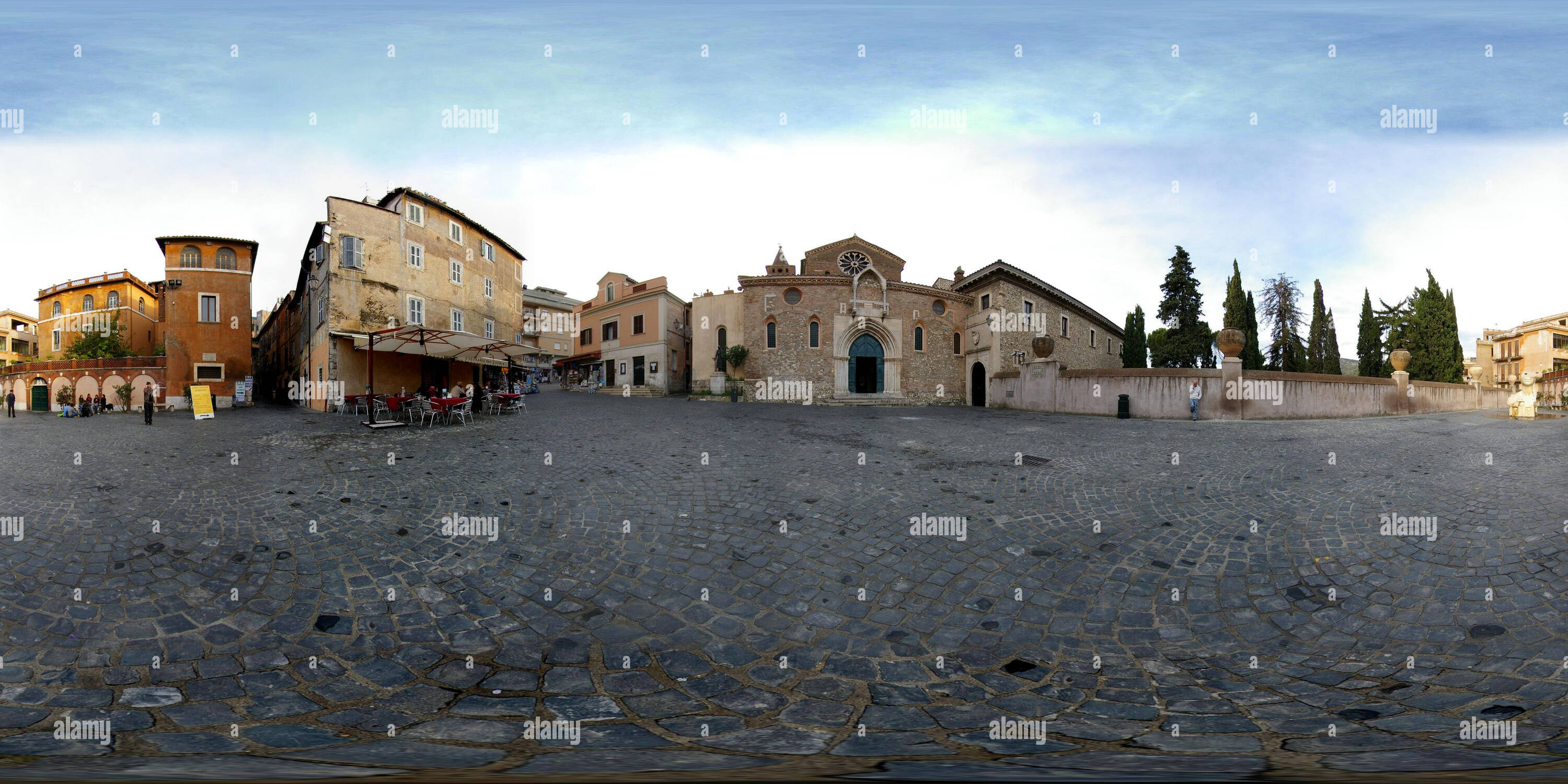 360 degree panoramic view of Citta di Tivoli piazza Trento