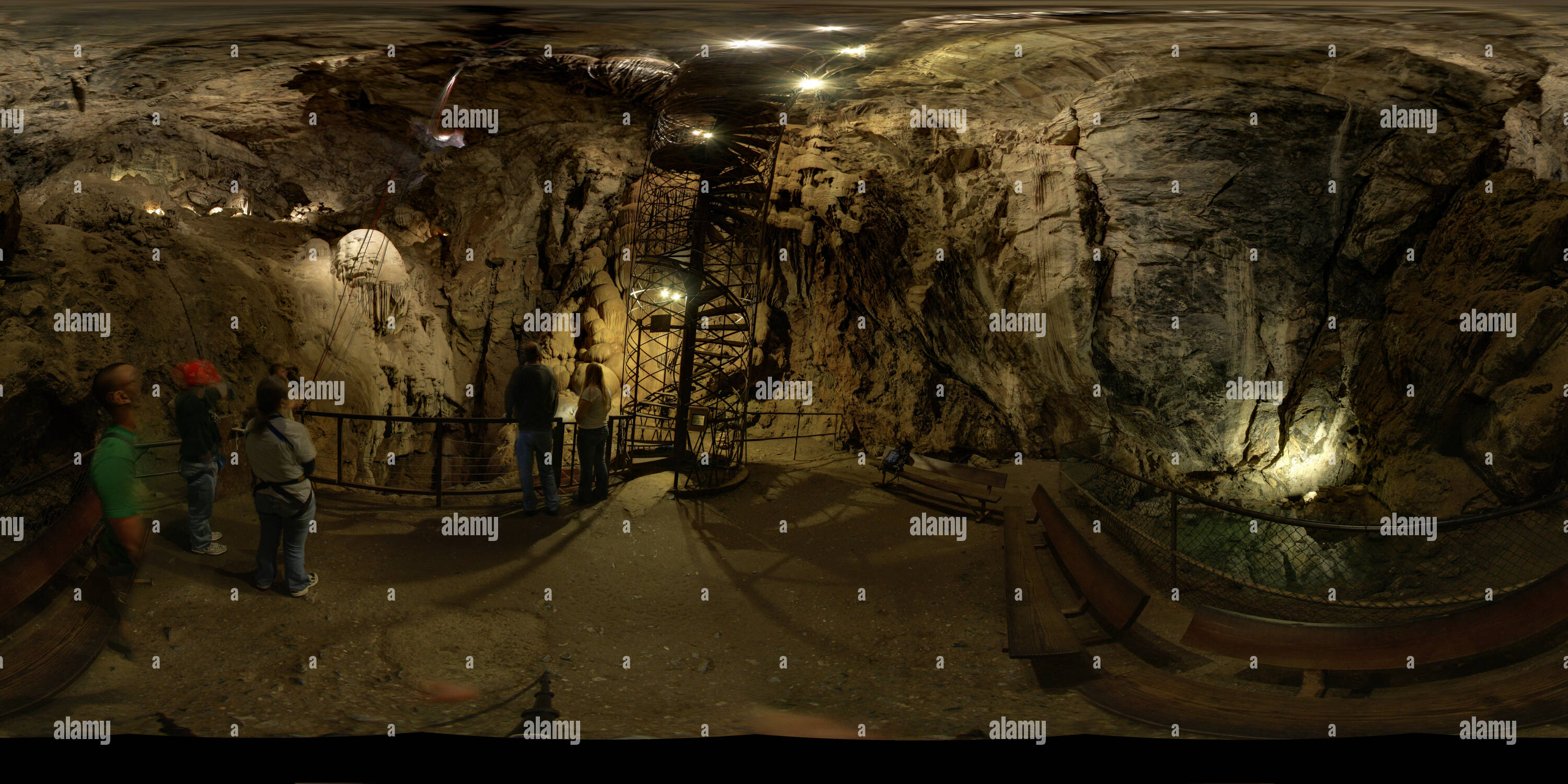 Cave cavern spiral staircase rappel murphys angels camp california