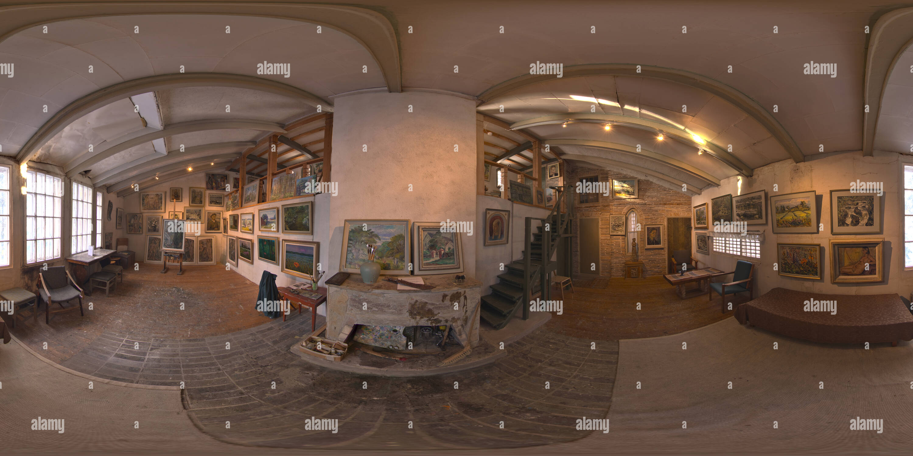 360 degree panoramic view of The home of artist Viljo Syrjämä - atelier