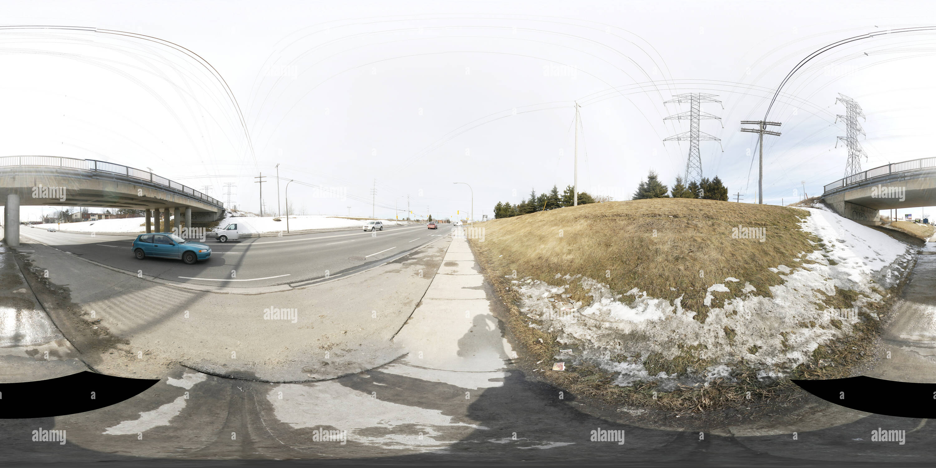 360 degree panoramic view of Merivale Road Rail Bridge