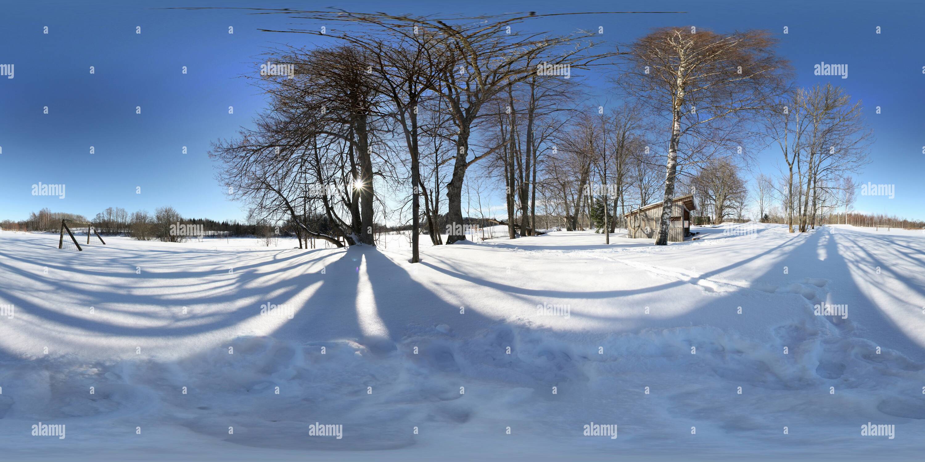 360° view of Latvian country side - Alamy