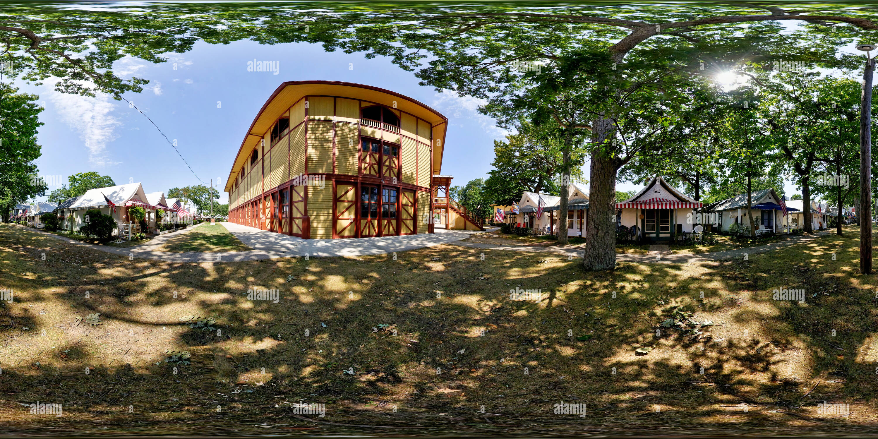 360 degree panoramic view of Tent Colony, Mt. Zion Way, Ocean Grove, New Jersey