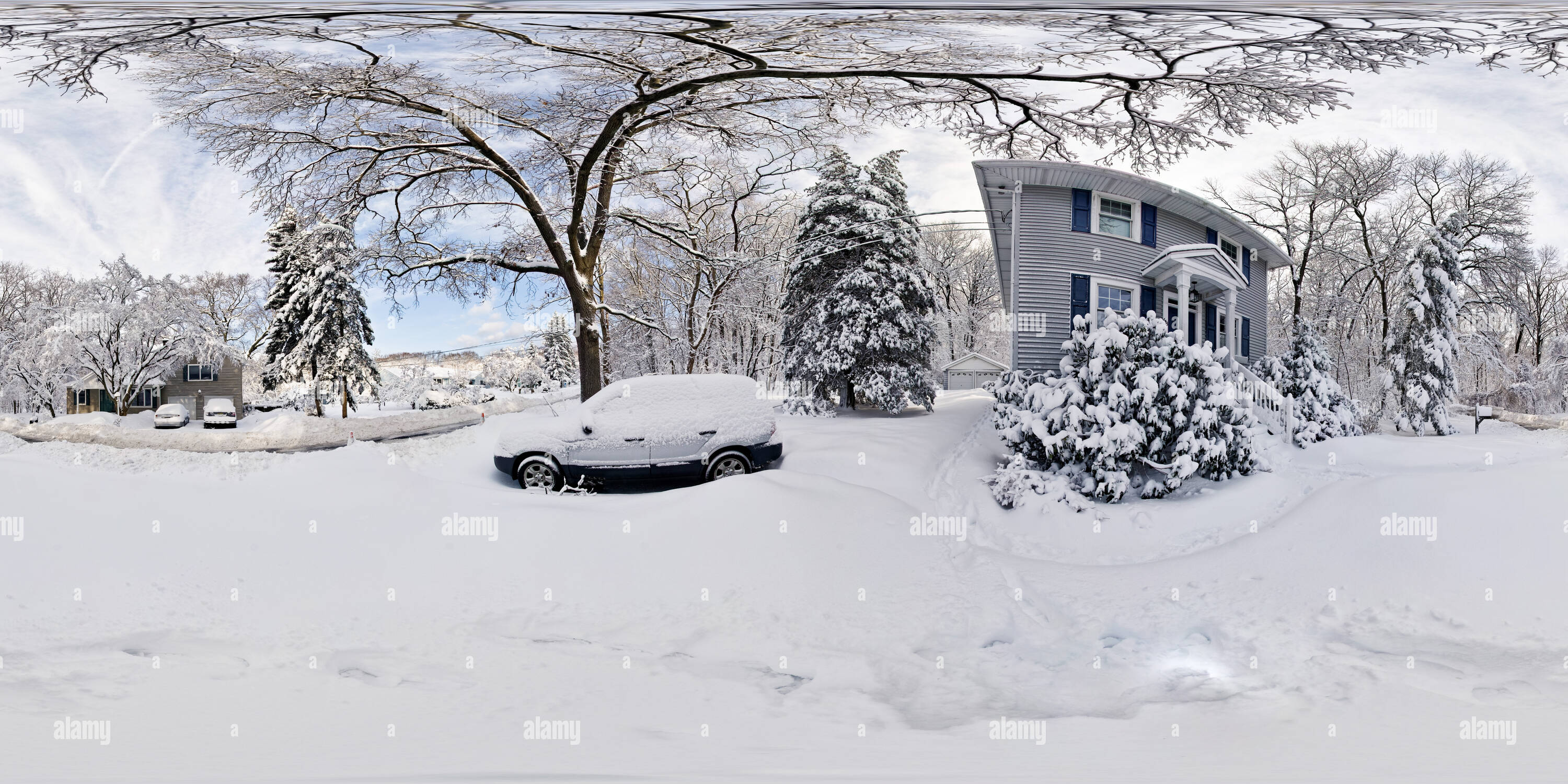 360 degree panoramic view of More Snow, Hartshorne Woods, Monmouth County, New Jersey