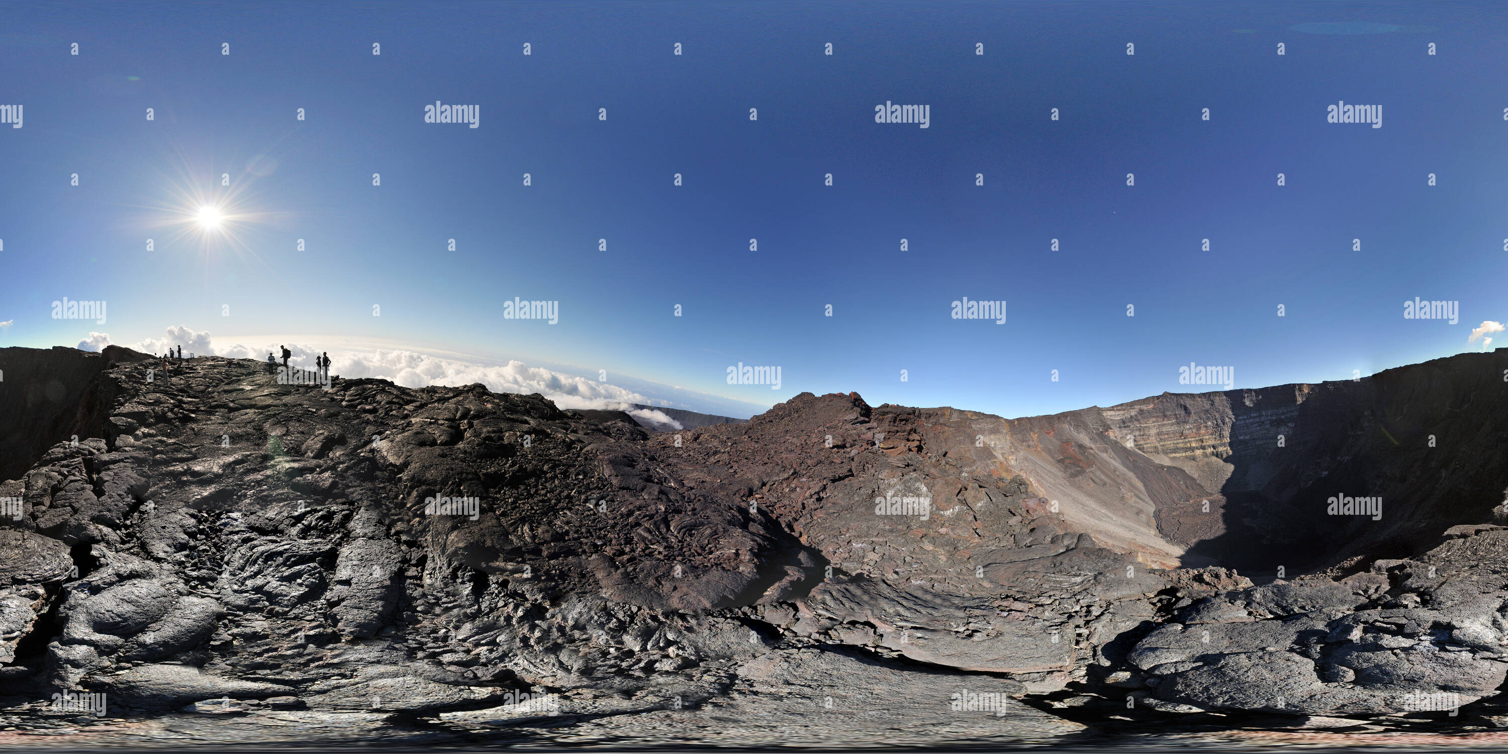 360° view of Cratère du Piton de la Fournaise Alamy