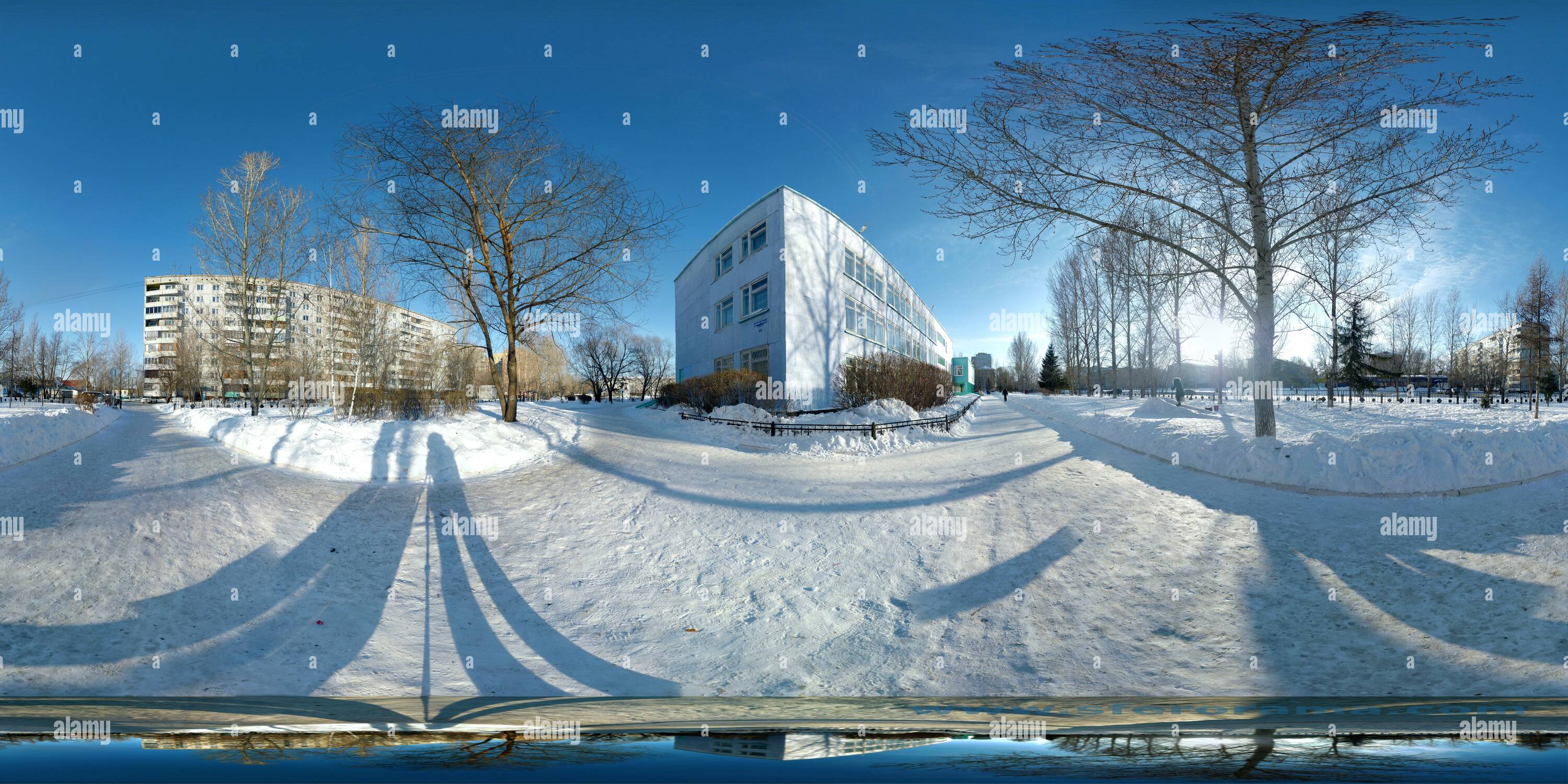 360 degree panoramic view of MOU gimnazia 26, street Lesnoi proezd 5, Omsk, Russia