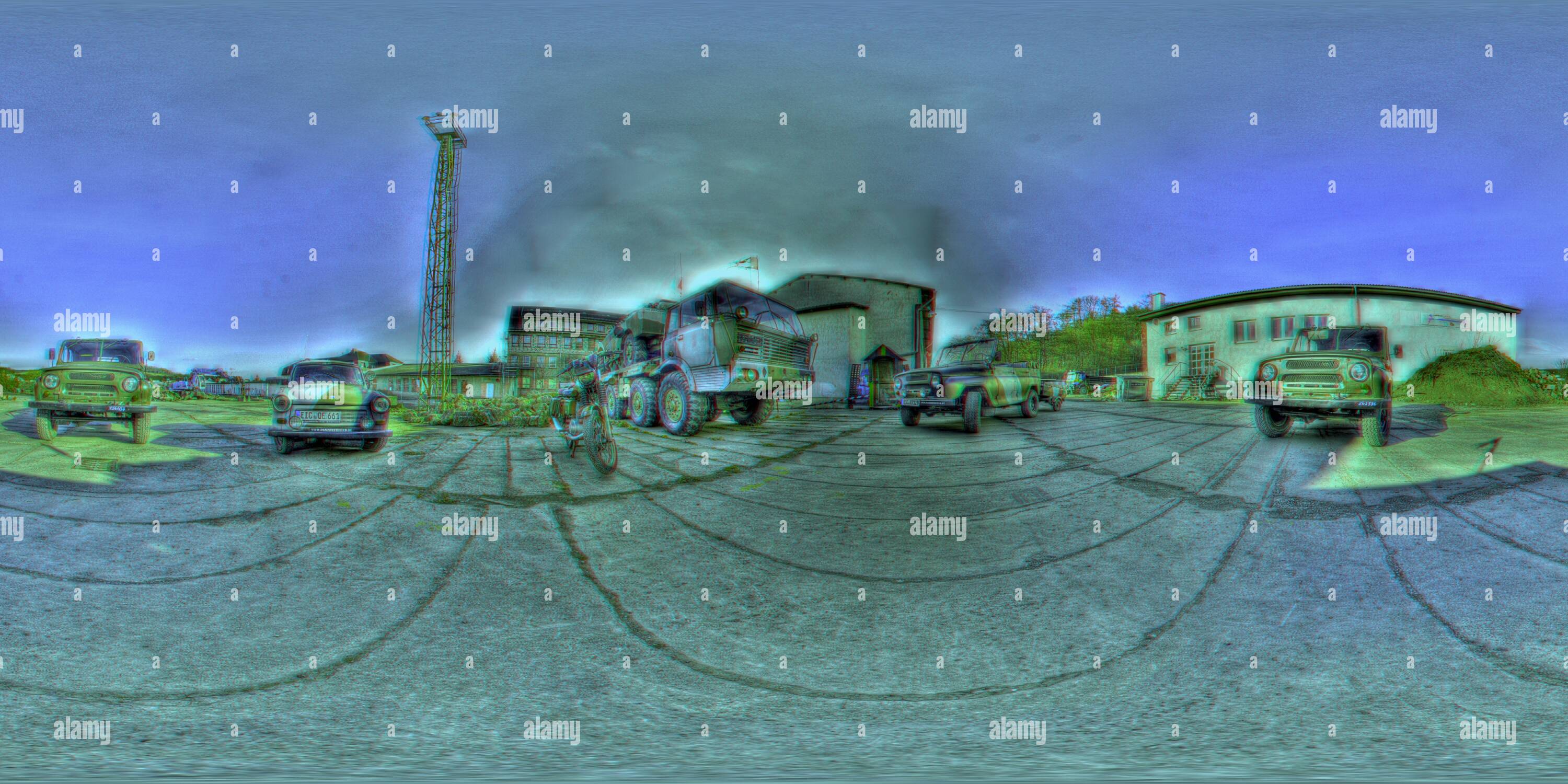 360 degree panoramic view of Leinefelde - Worbis | Eichsfeld - Militärfahrzeuge - 3D stereografisch