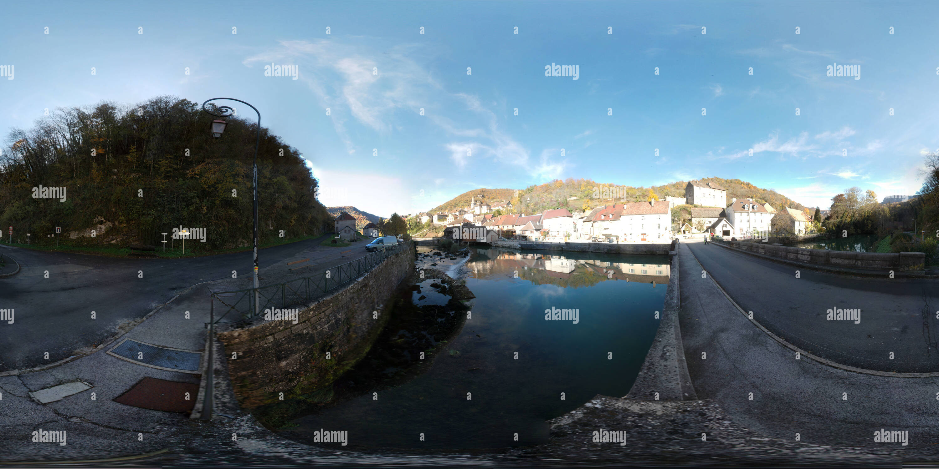 360 degree panoramic view of Lods (Doubs)