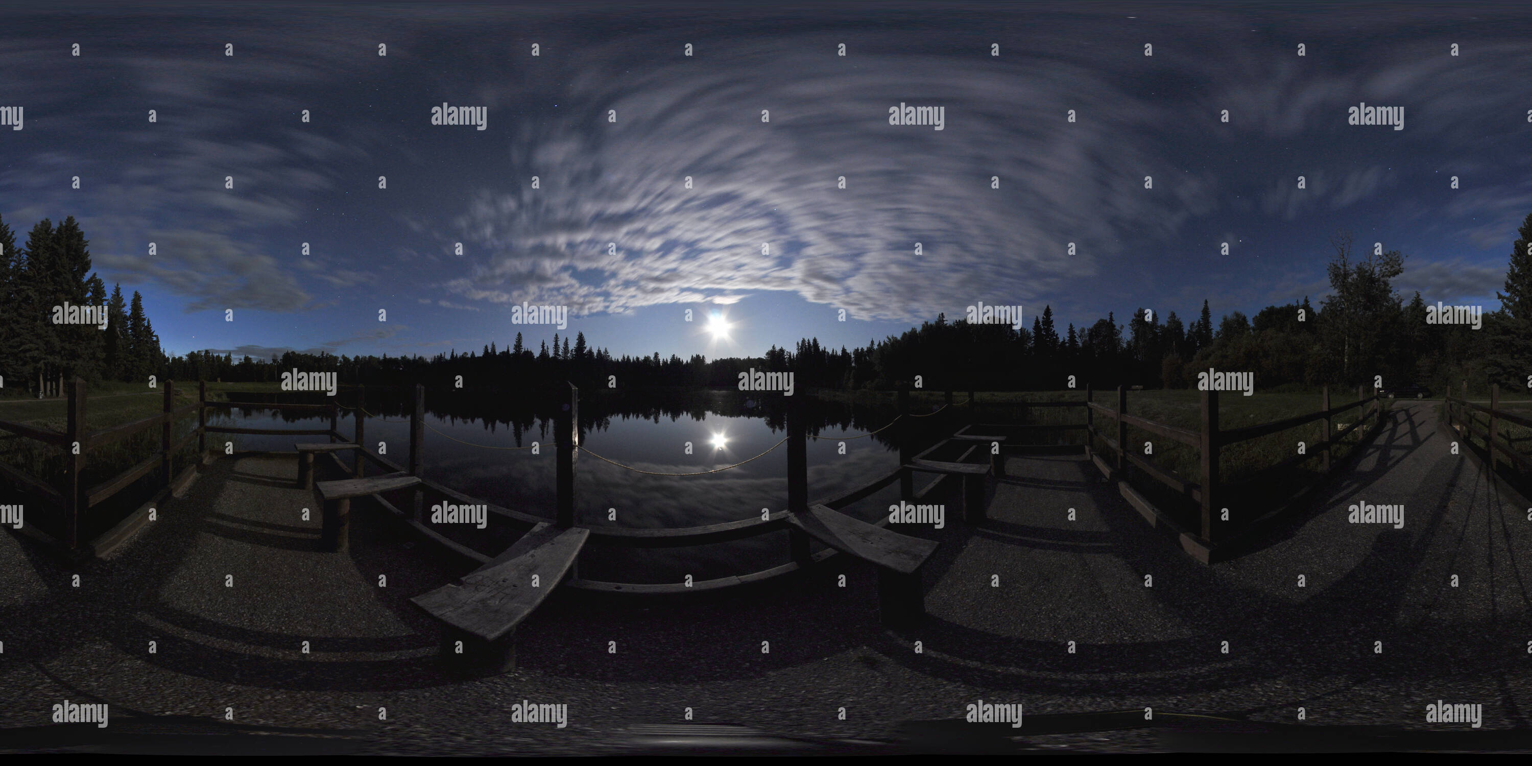360° view of Candle Lake's Trout Pond Alamy