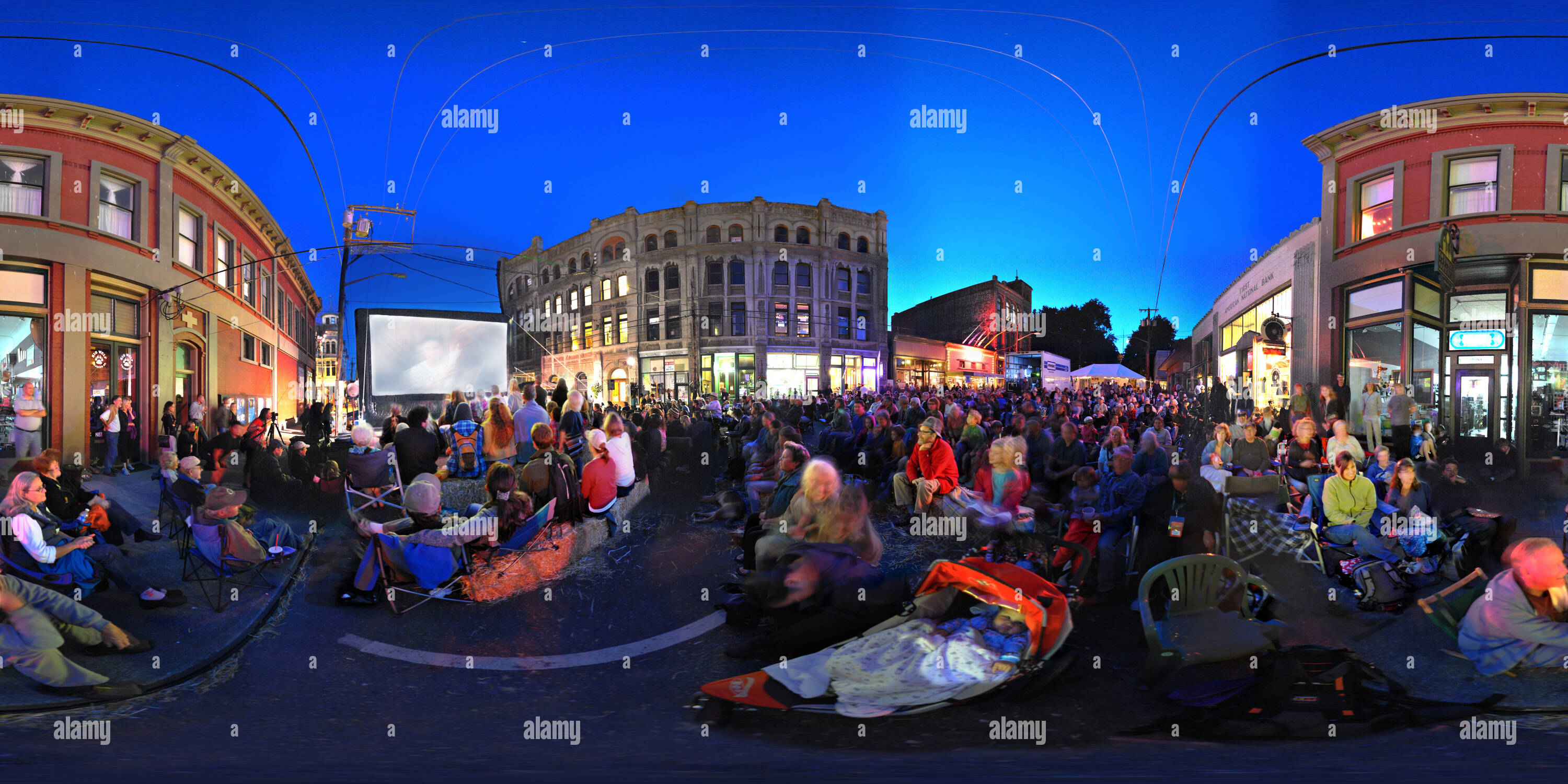 360° view of Outdoor Cinema, Port Townsend Film Festival Alamy