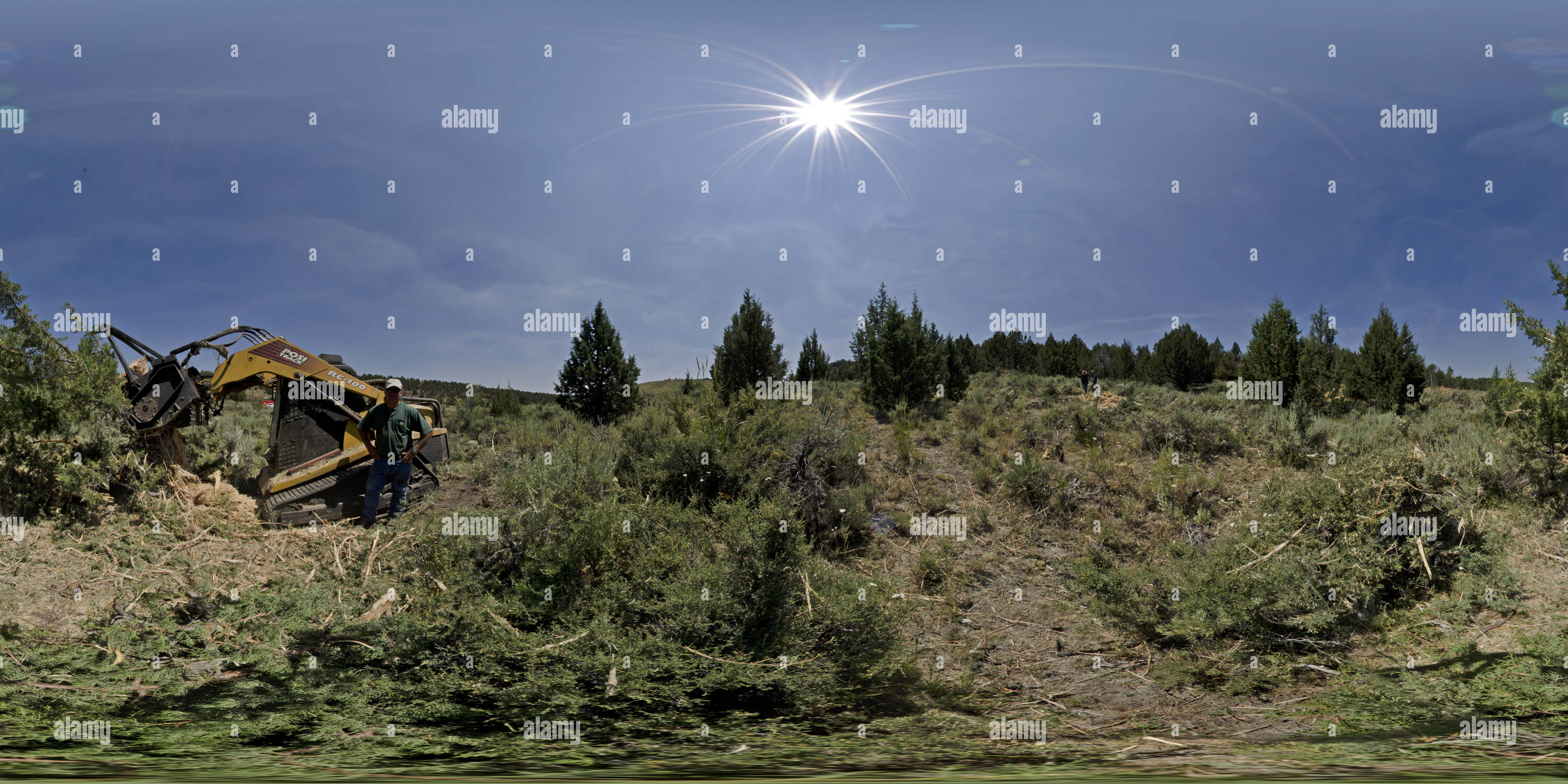 360 degree panoramic view of Juniper Mastication  Machine Used to improve Sage Grouse Habitat