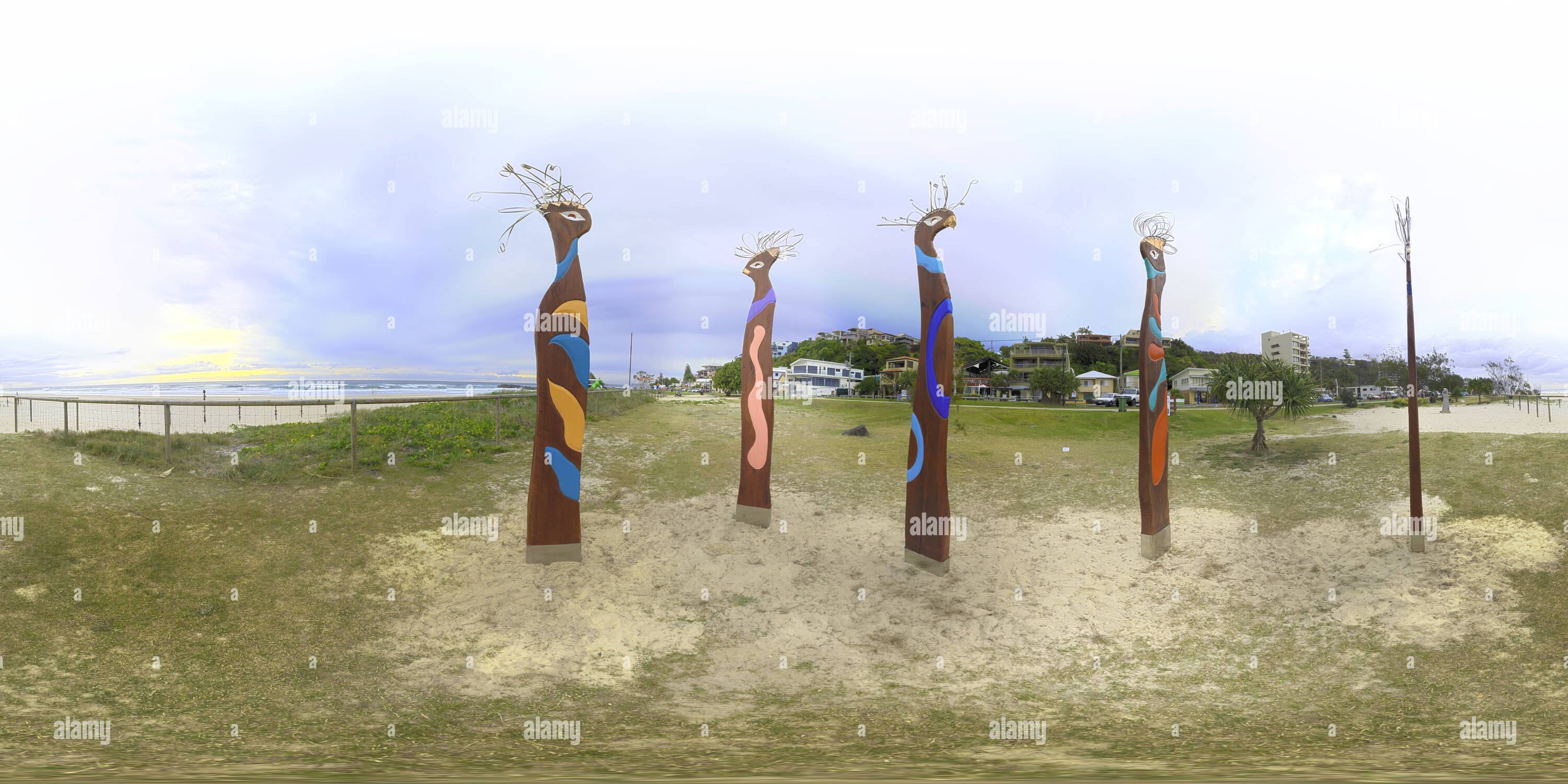 360° view of Currumbin beach Swell Sculptures The Gathering Alamy